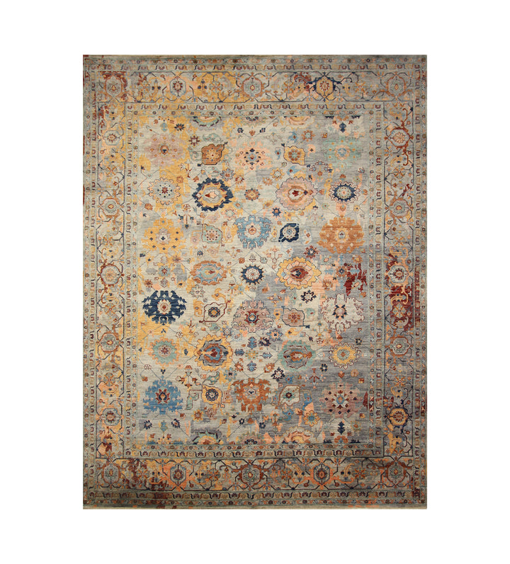 9x12 Gray Modern Bidjar Afghan Hand knotted Rug