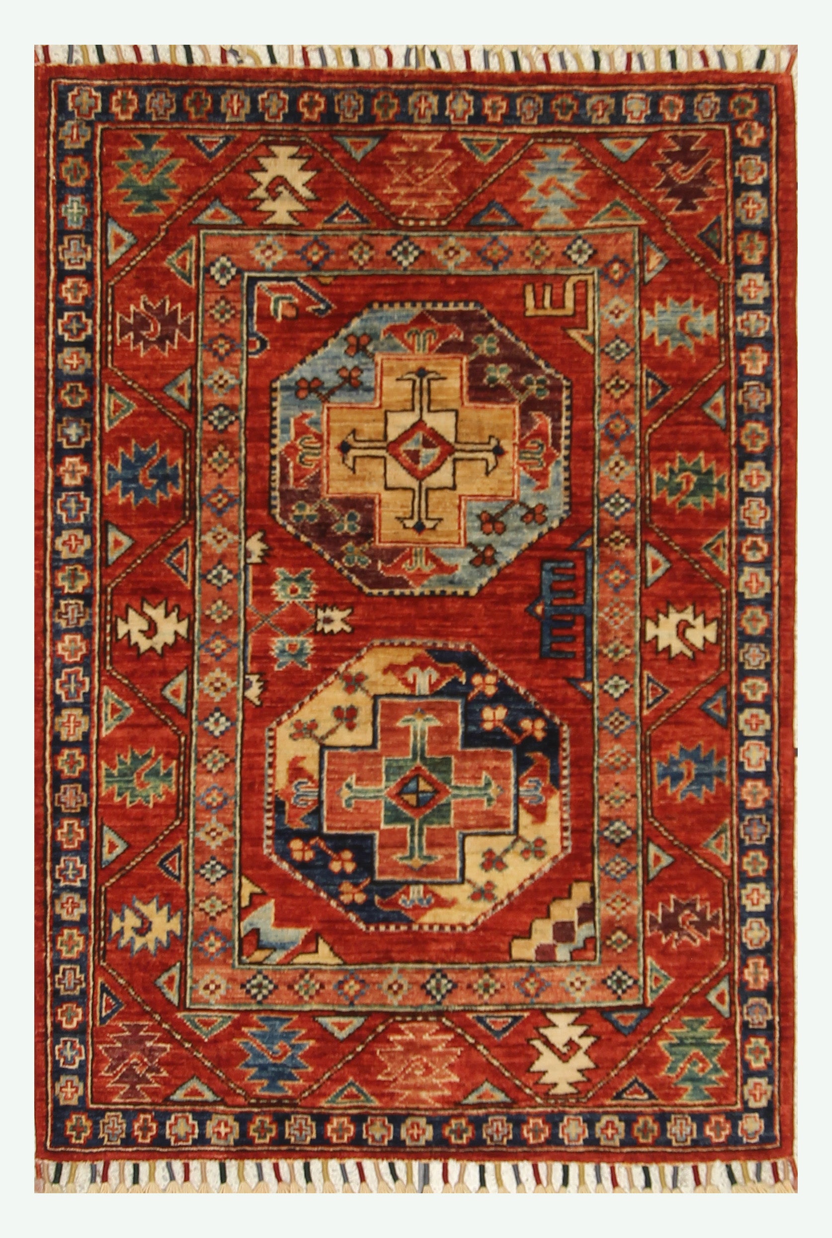 3x4 Red Ersari Hand Knotted Afghan Oriental Rug