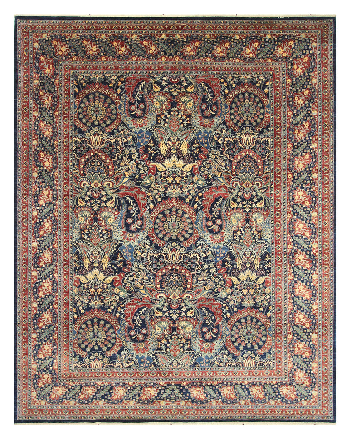 9x11 Navy Blue Turkish Hereke Hand knotted Oriental Rug