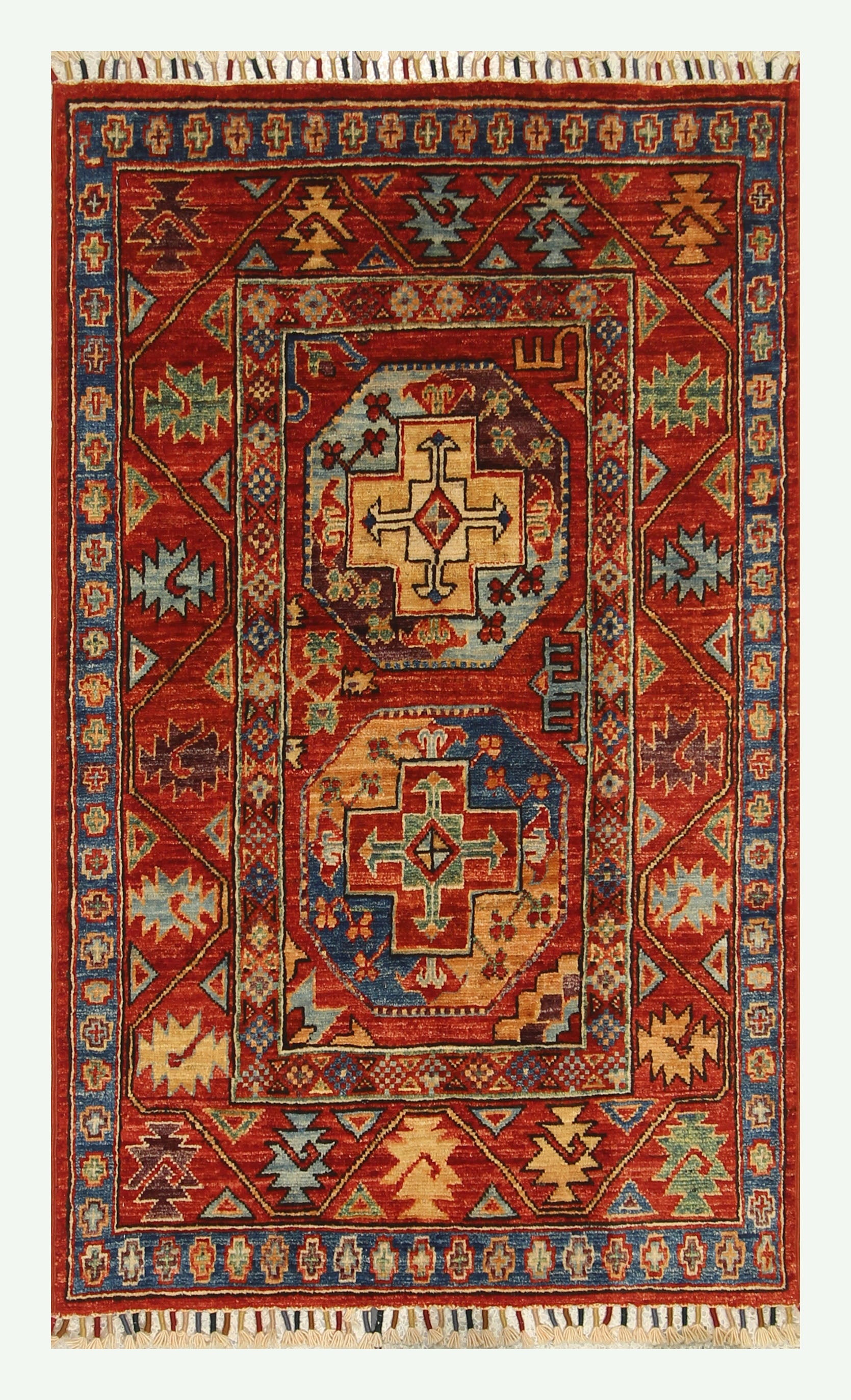 3x4 Red Ersari Hand Knotted Afghan Oriental Rug - Yildiz Rugs