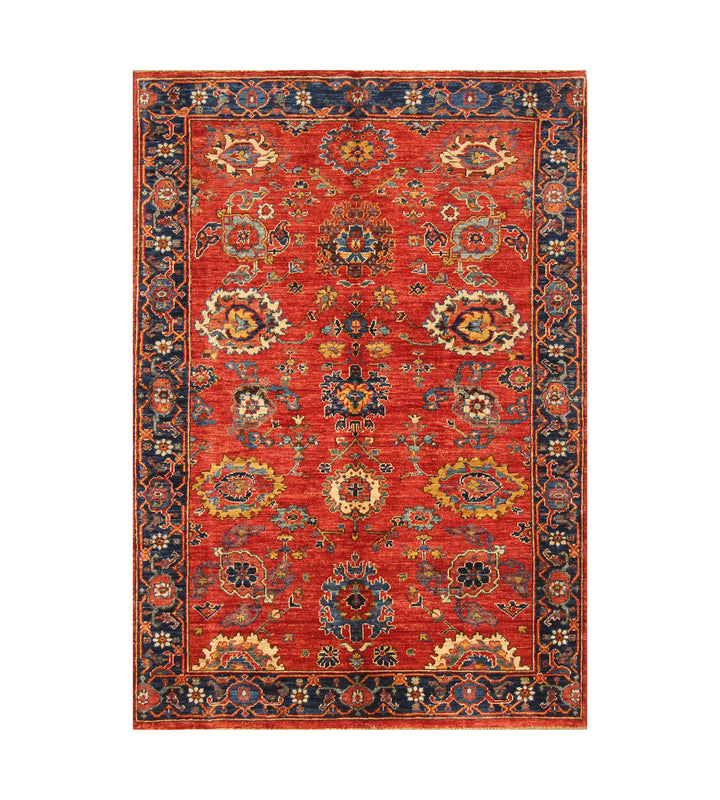 4x6 Red Bidjar Afghan hand knotted Oriental Rug