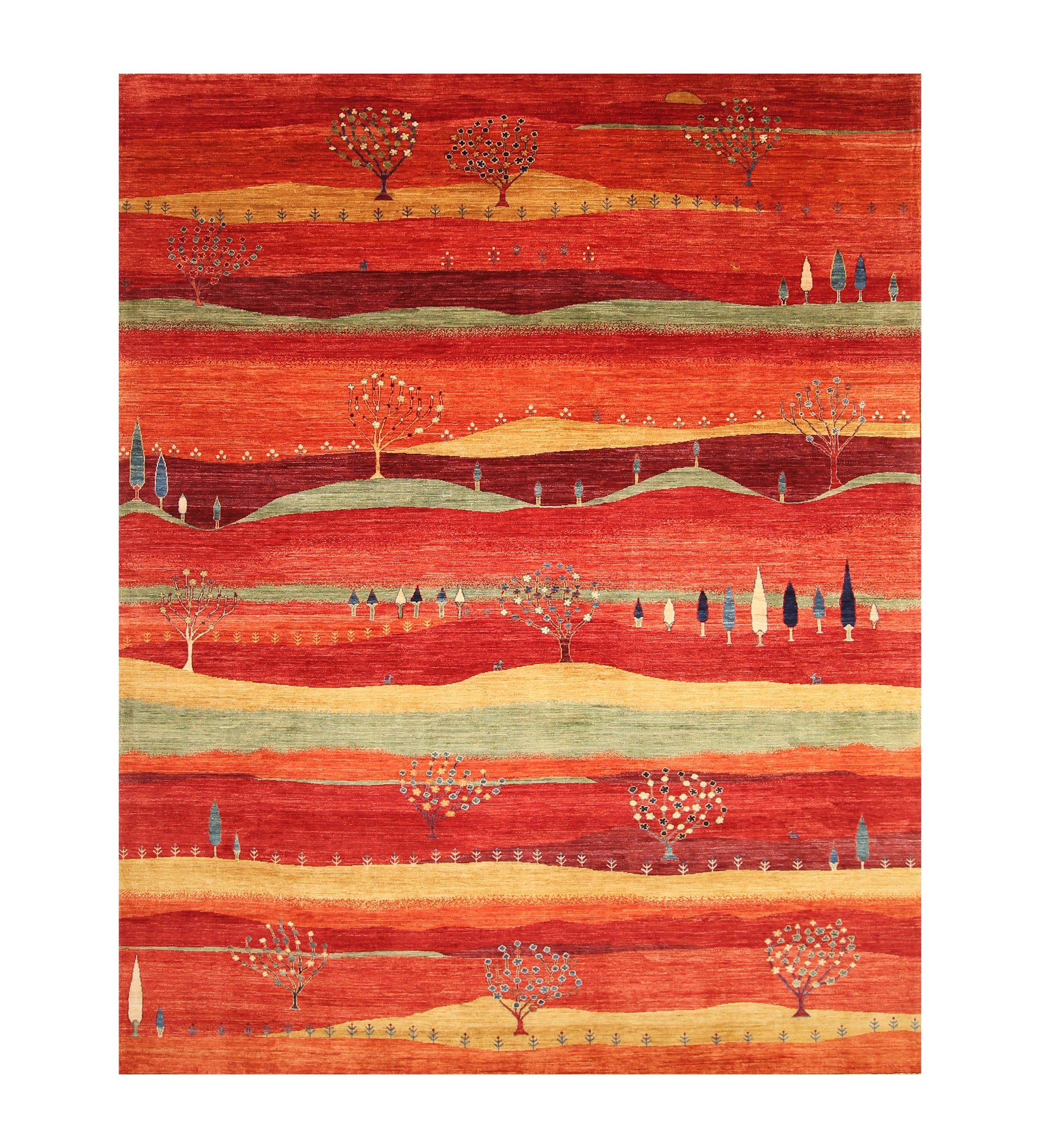 9x12 Red Gabbeh Afghan Hand knotted Tribal Rug