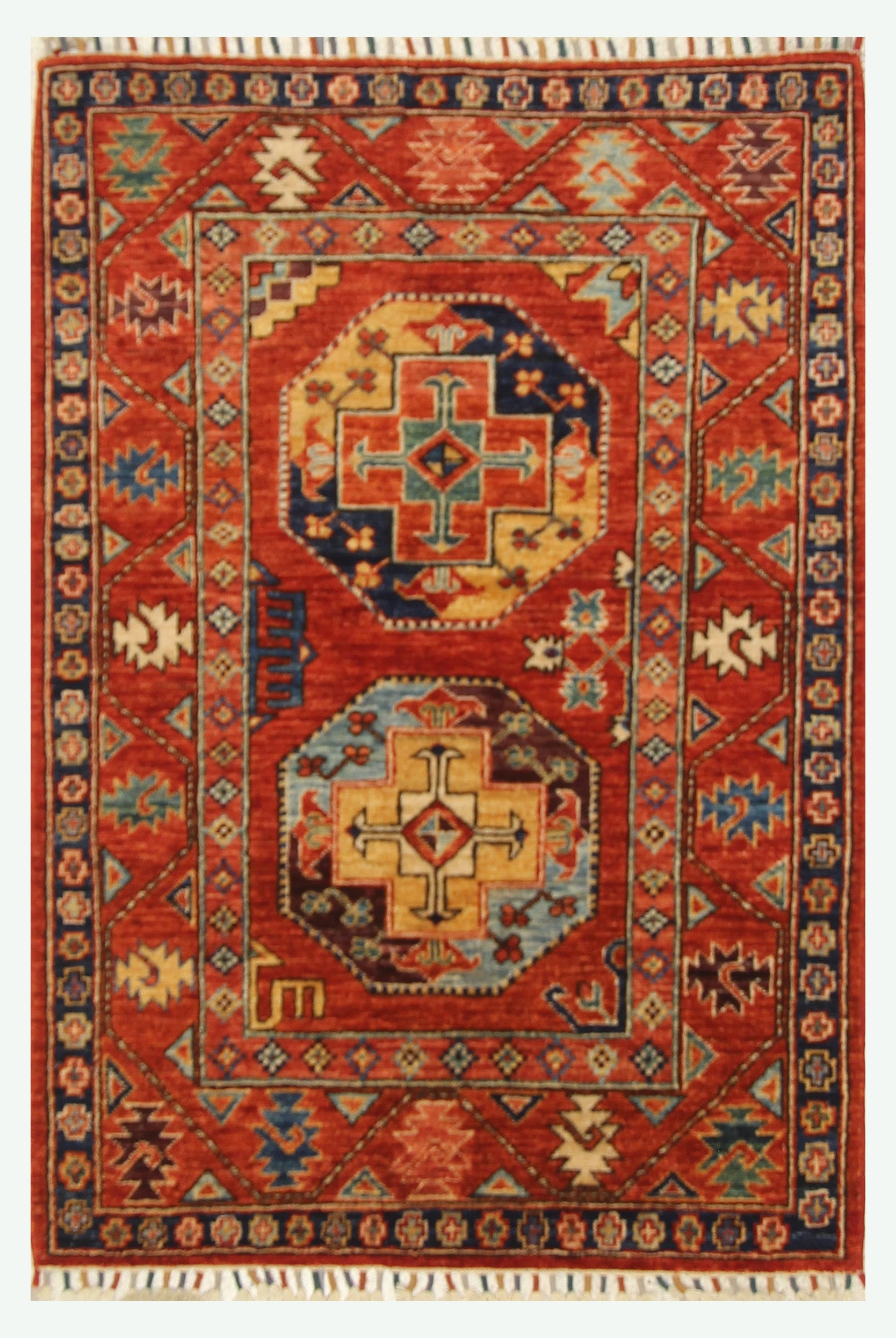 3x4 Red Ersari Hand Knotted Afghan Oriental Rug - Yildiz Rugs