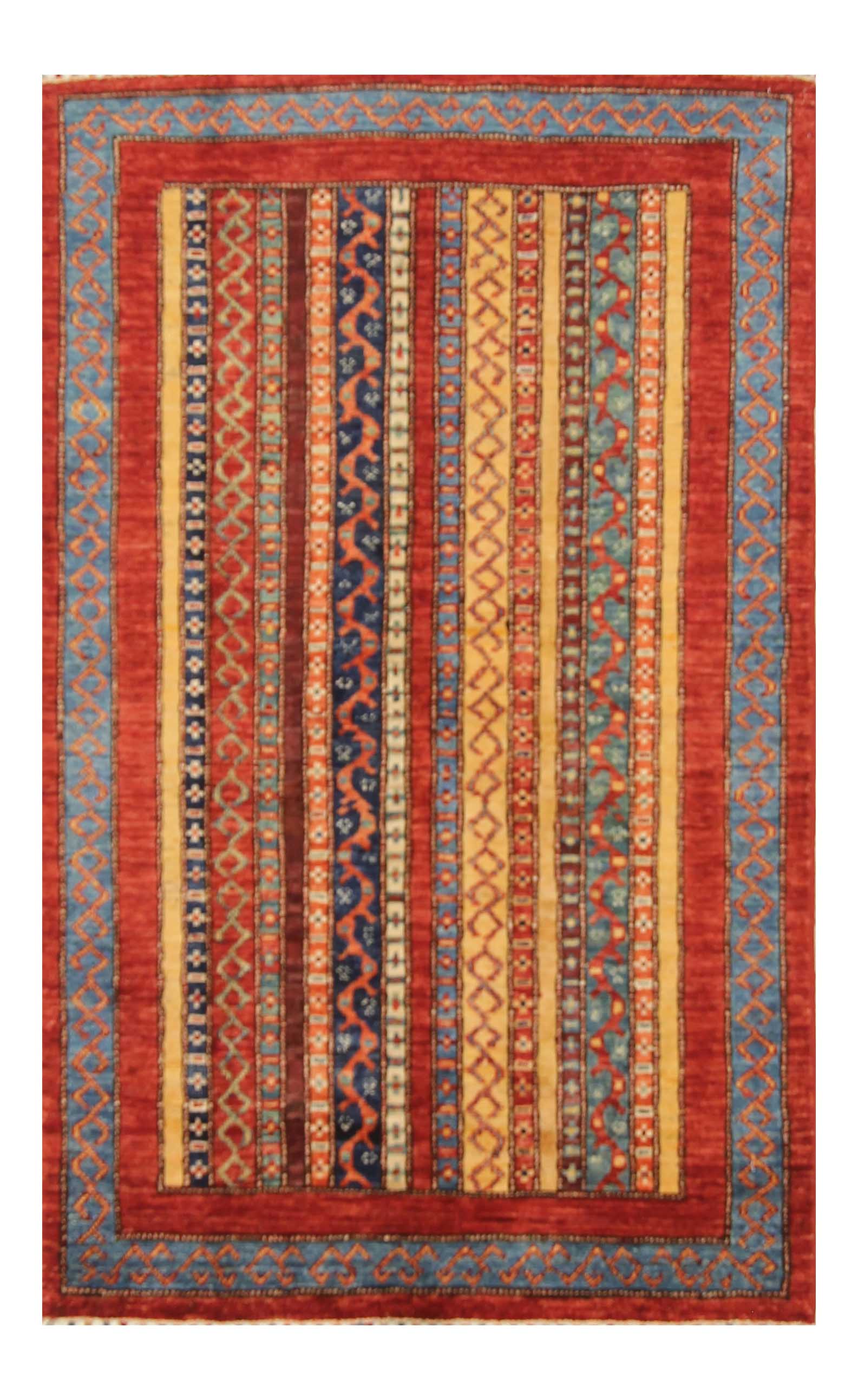 3x4 Red Turkish Style Hand knotted Wool Rug - Yildiz Rugs