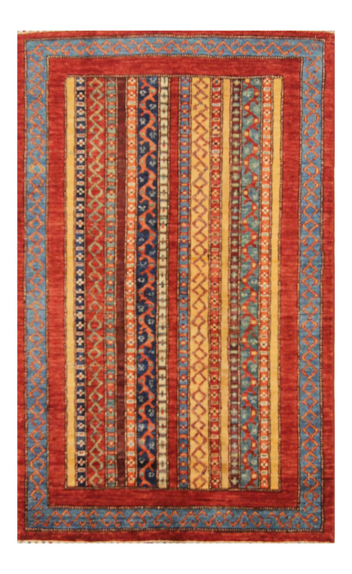 3x4 Red Turkish Style Hand knotted Wool Rug - Yildiz Rugs