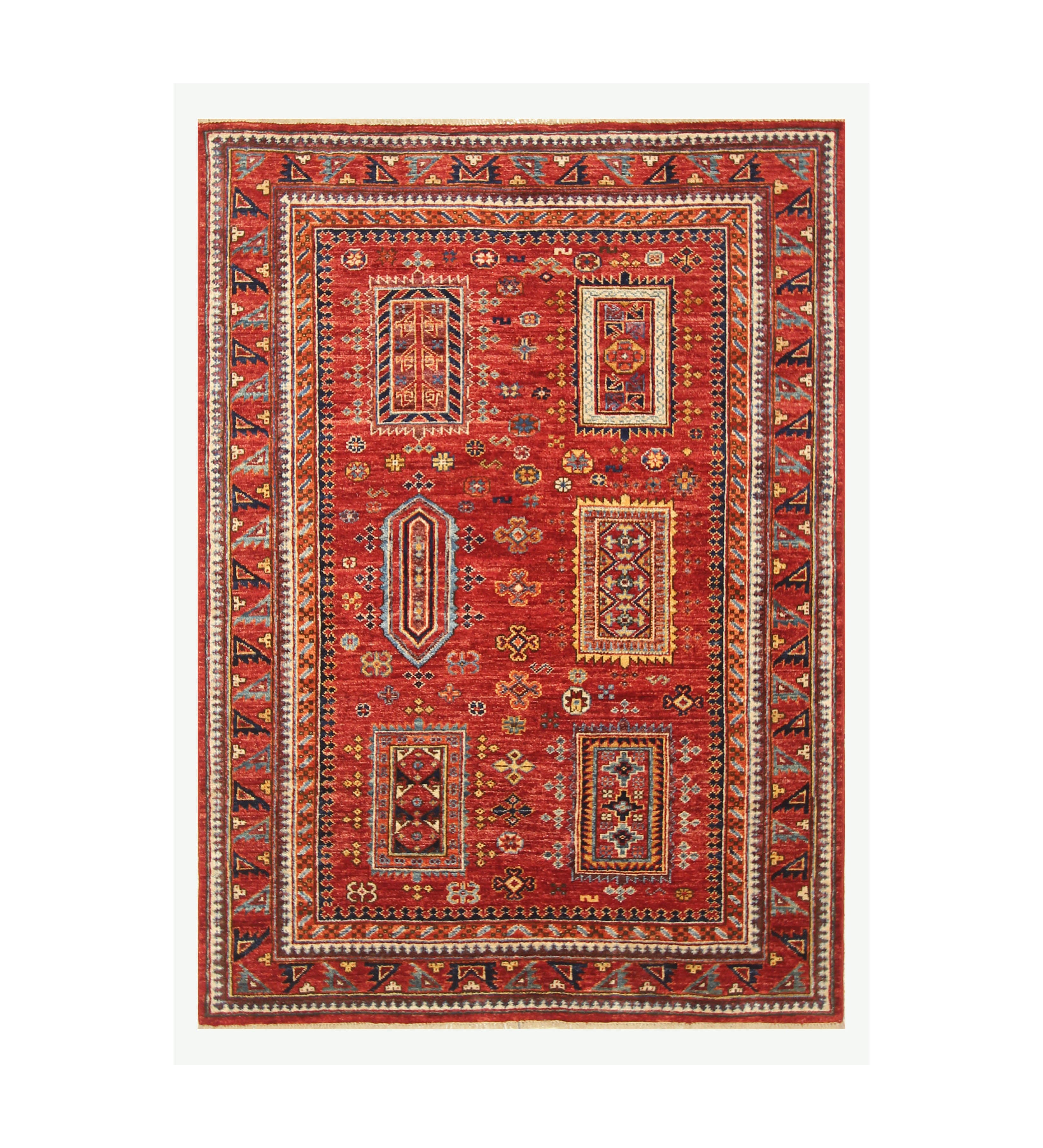 4x6 Red Baluch Afghan hand knotted Oriental Rug - Yildiz Rugs