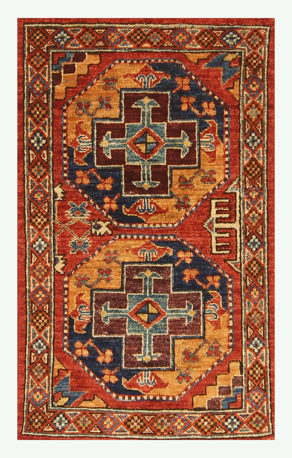 2x3 Red Ersari Afghan Hand knotted wool Rug