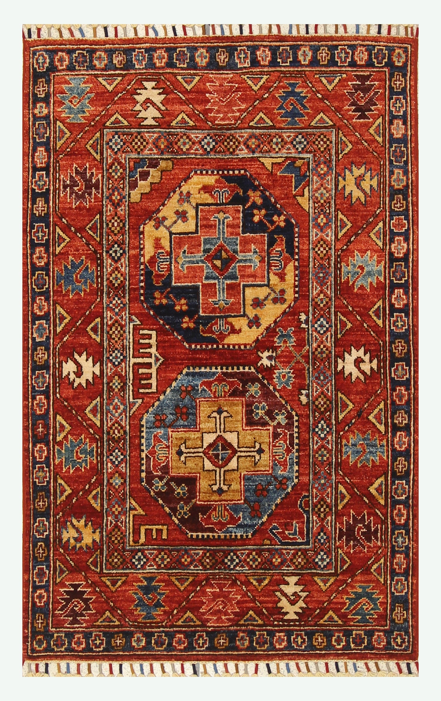 3x4 Red Ersari Hand Knotted Afghan Oriental Rug - Yildiz Rugs