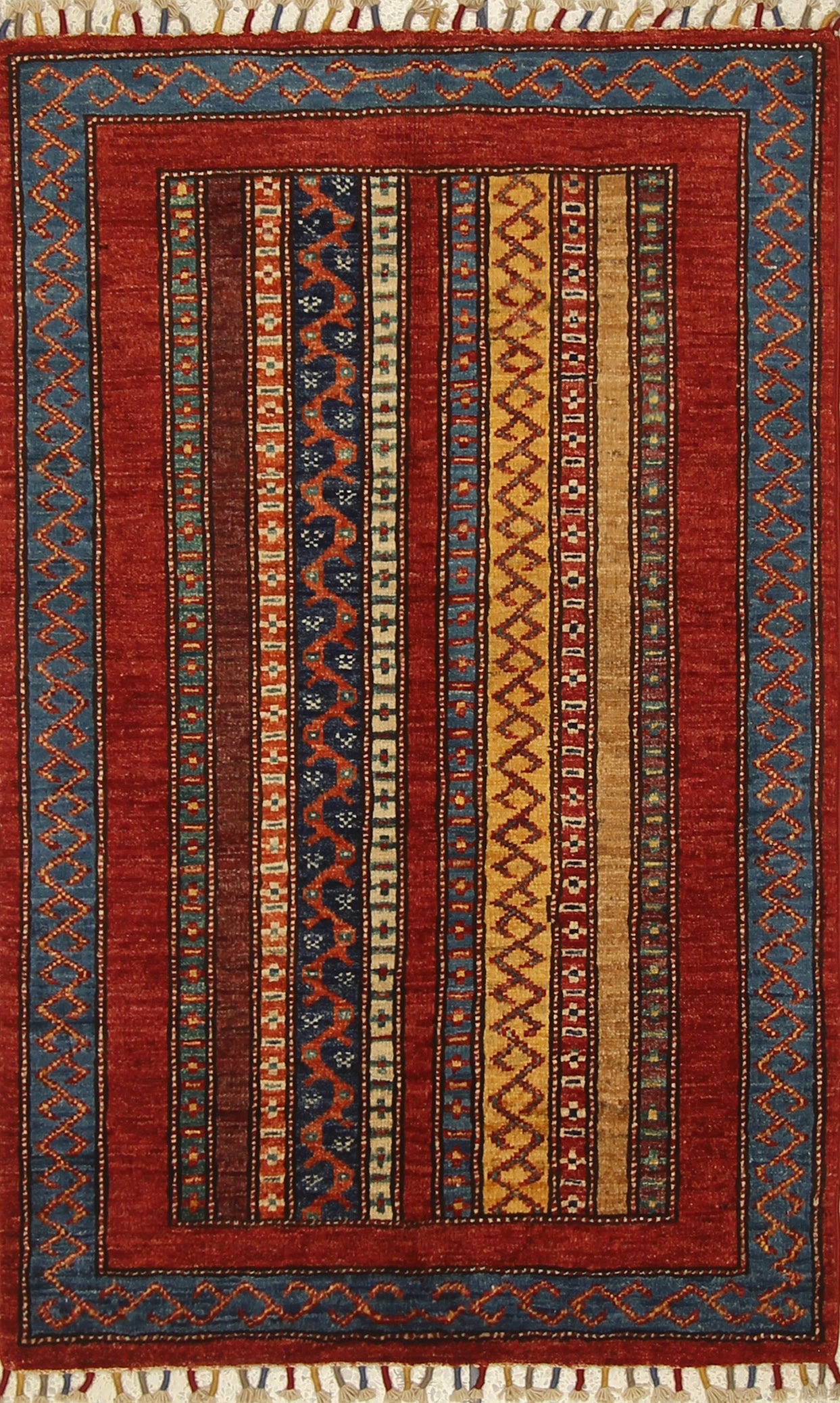 3x4 Red Turkish Style Hand knotted Wool Rug - Yildiz Rugs