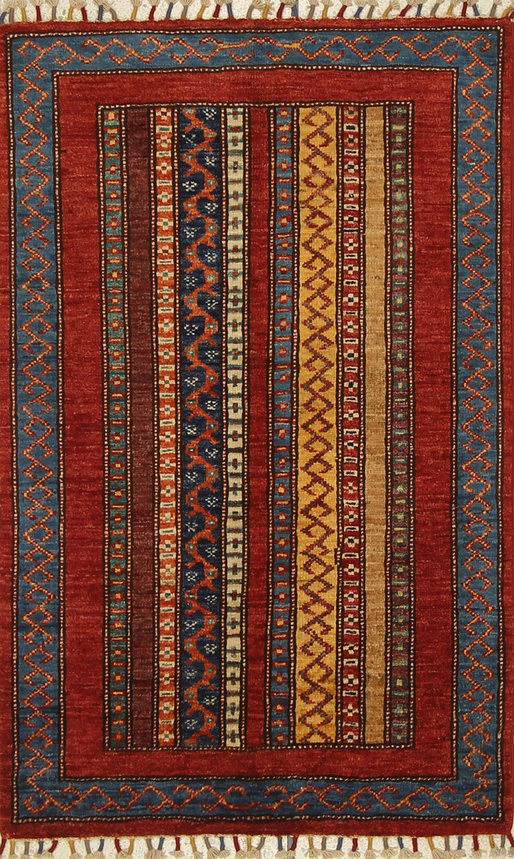 3x4 Red Turkish Style Hand knotted Wool Rug - Yildiz Rugs