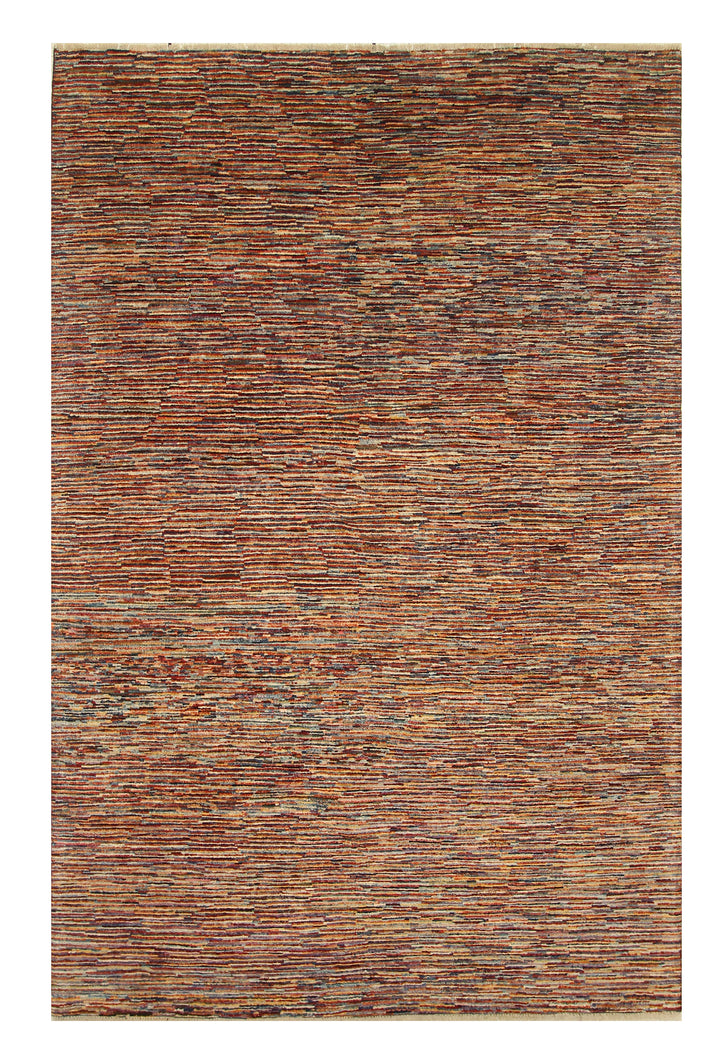 6'1"x9'5" Striped Gabbeh Afghan Hand knotted Rug - Yildiz Rugs