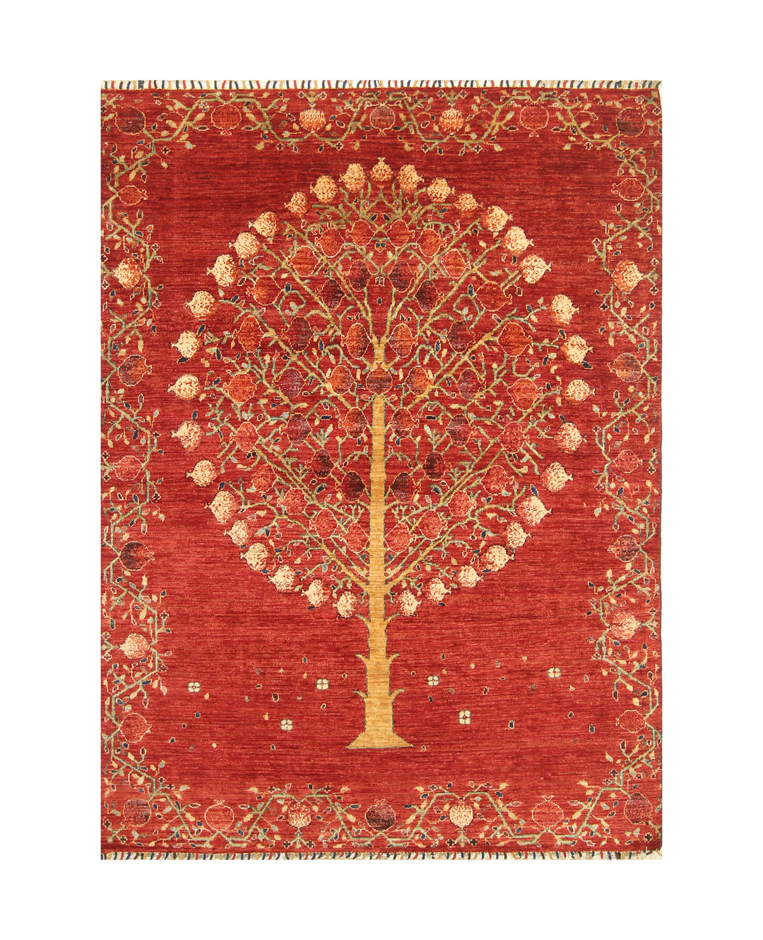 5x7 Red Gabbeh Tree of life Afghan Hand knotted Rug - Yildiz Rugs