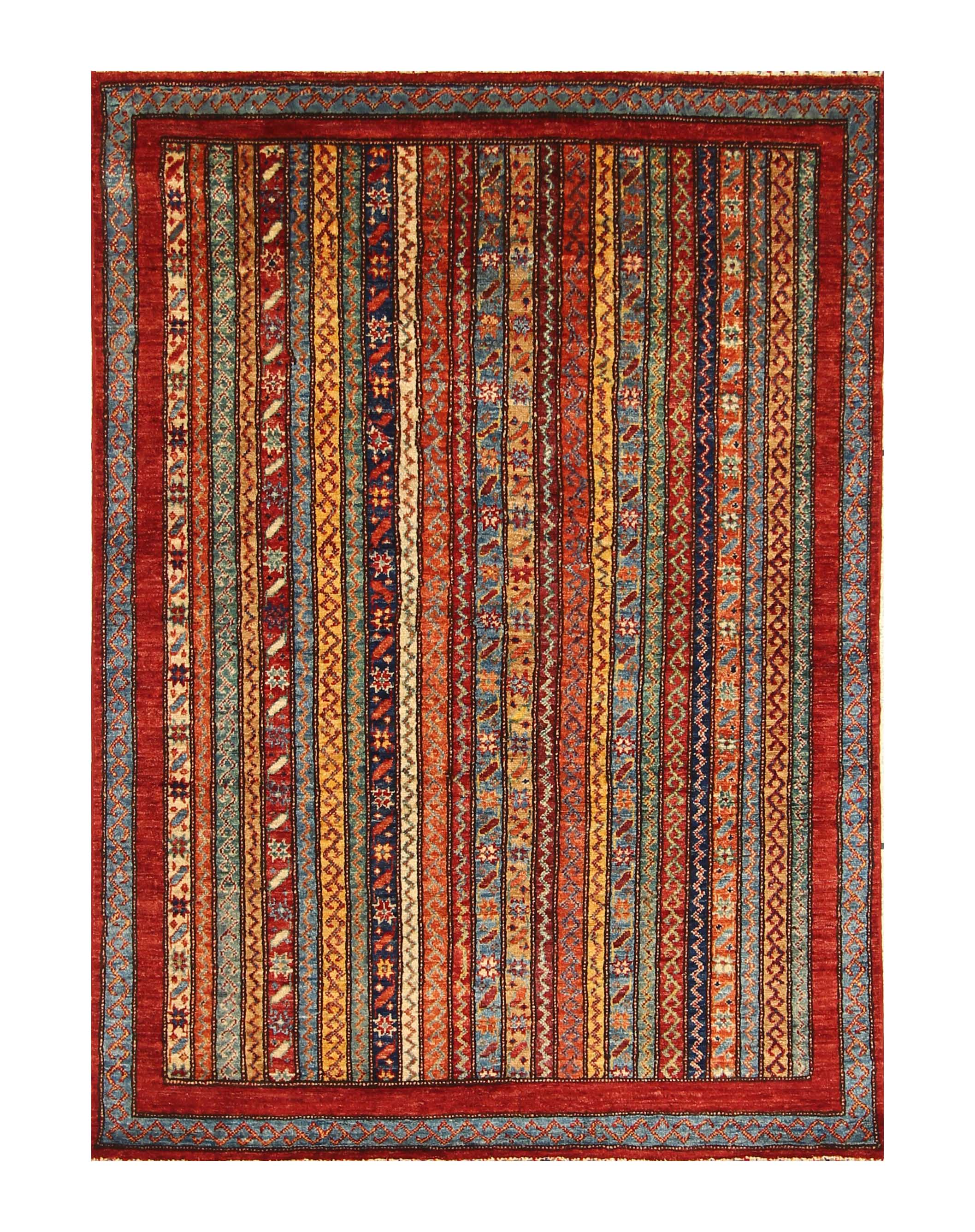 4x6 Red Shawl Hand Knotted Tribal Wool Rug - Yildiz Rugs