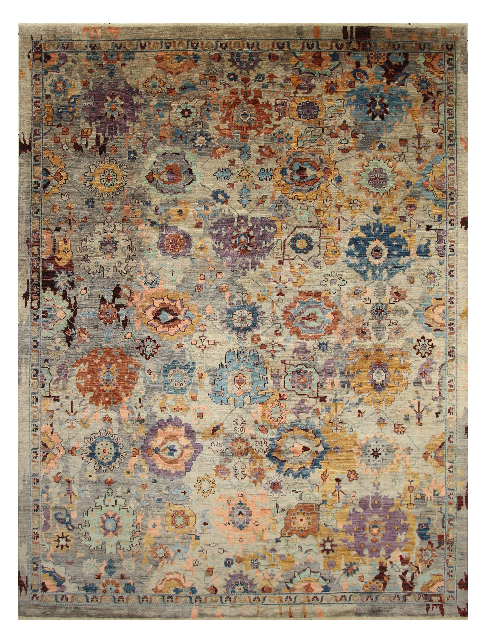 9x12 Gray Modern Bidjar Afghan Hand knotted Oriental Rug