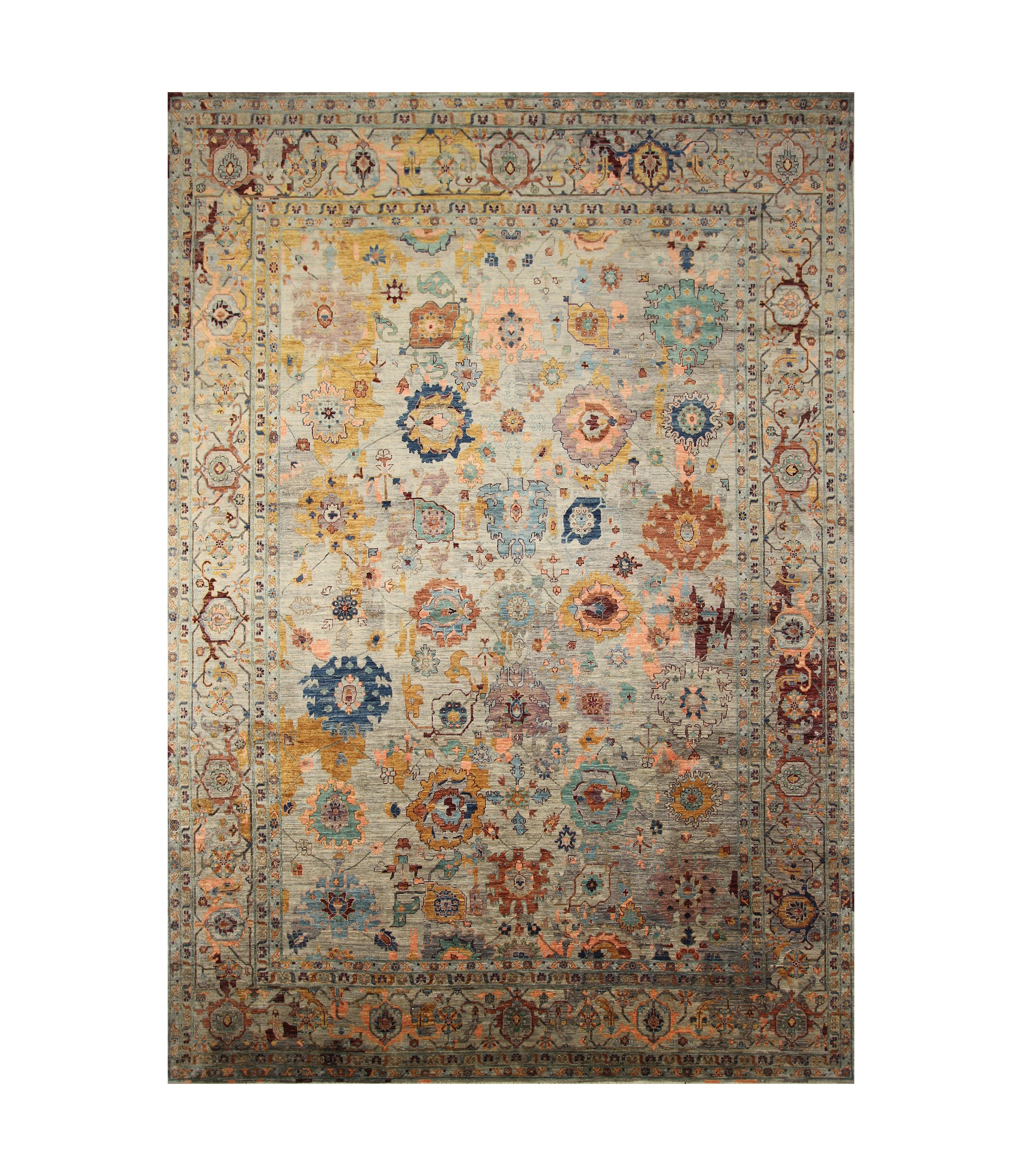 10x14 Gray Modern Bidjar Afghan Hand knotted Rug