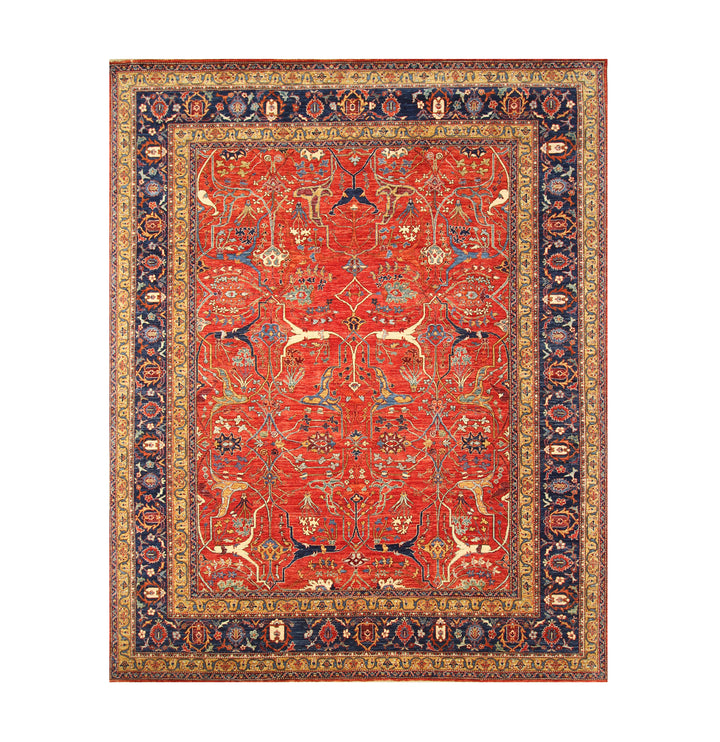 9x11 Red Bidjar Afghan Hand knotted Oriental Rug