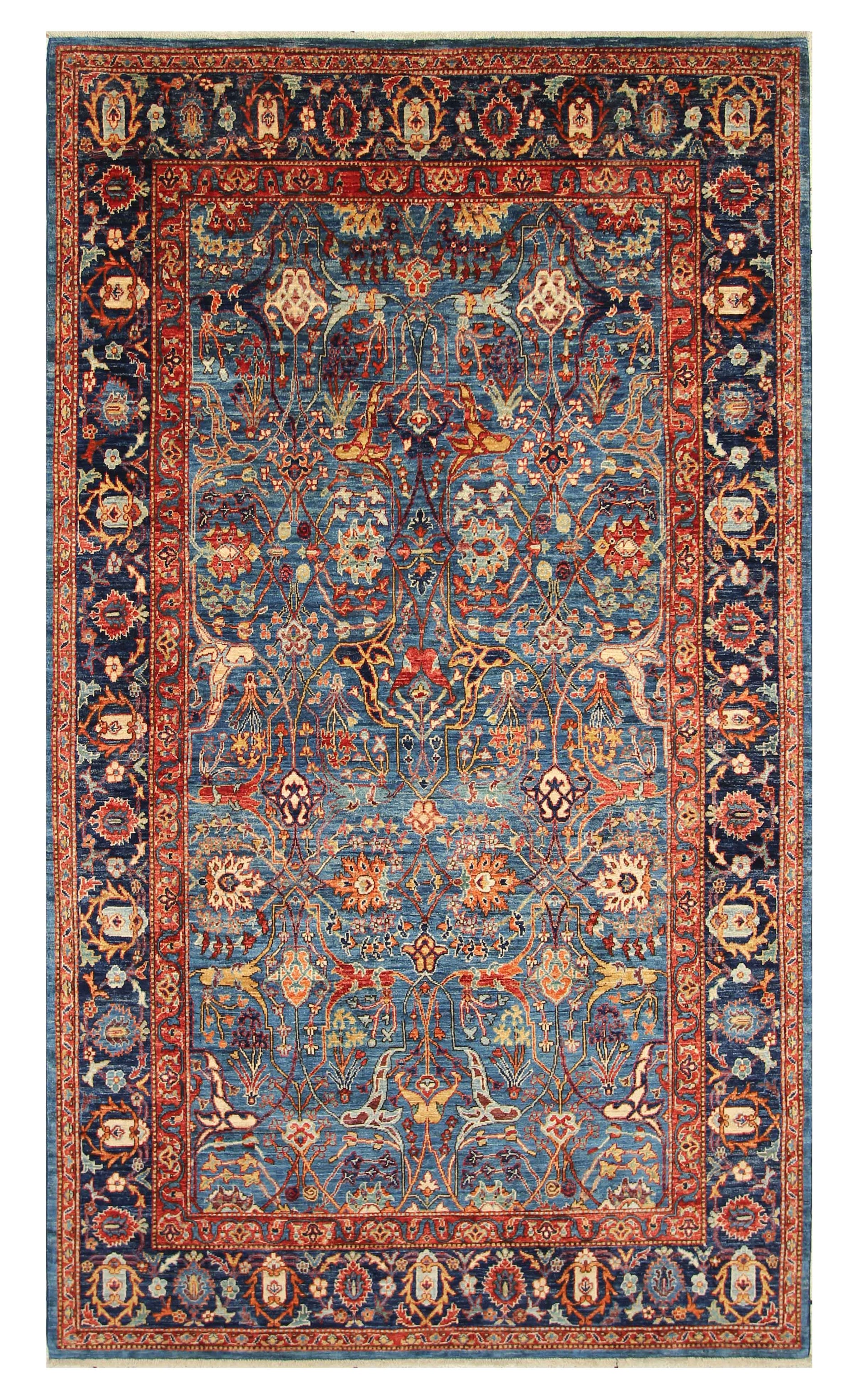 6x10 Navy Blue Bidjar Hand knotted Wool Oriental Rug - Yildiz Rugs