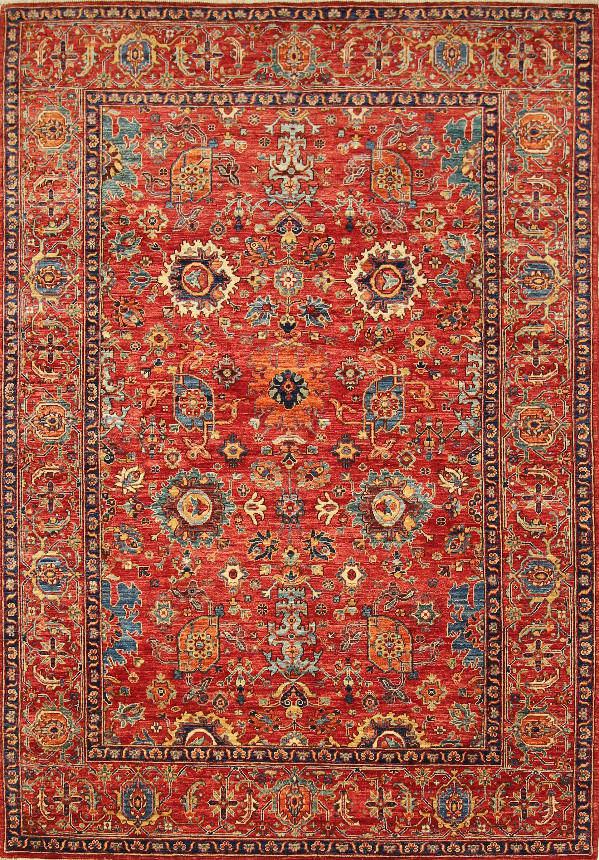 6x9 Red Afghan Bidjar Style Hand knotted Wool Oriental Rug - Yildiz Rugs