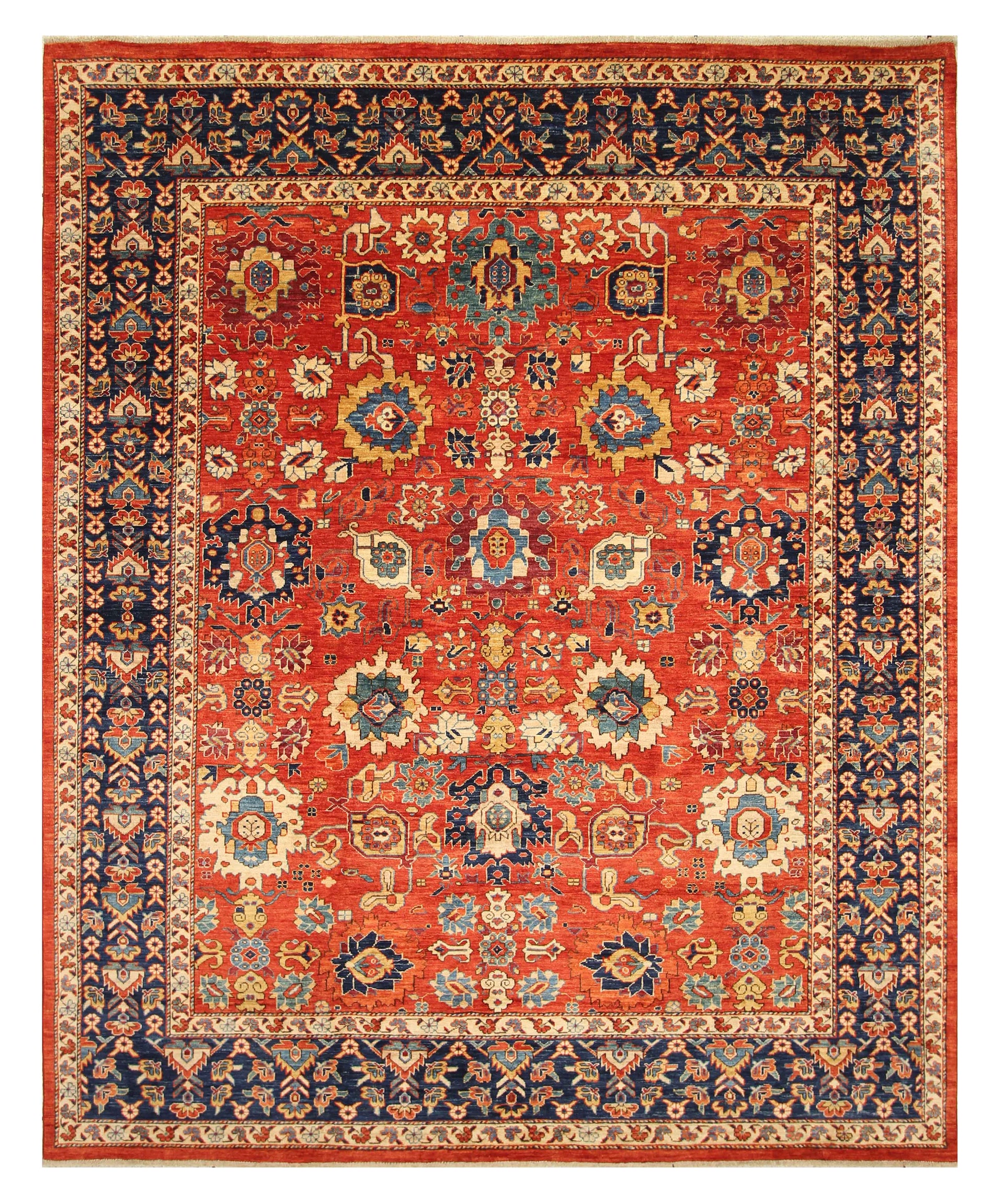 8x10 Red Bidjar Afghan Hand-Knotted Wool Rug - Yildiz Rugs