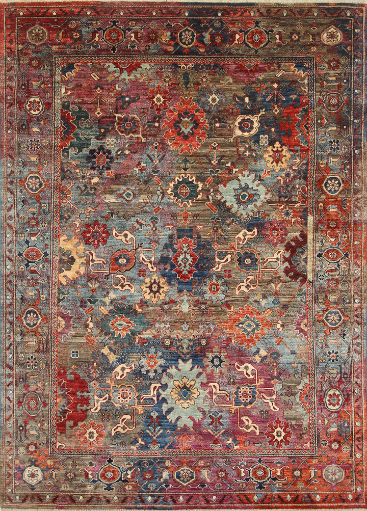 6x8 Multicolor Afghan Hand Knotted Wool Oriental Rug - Yildiz Rugs