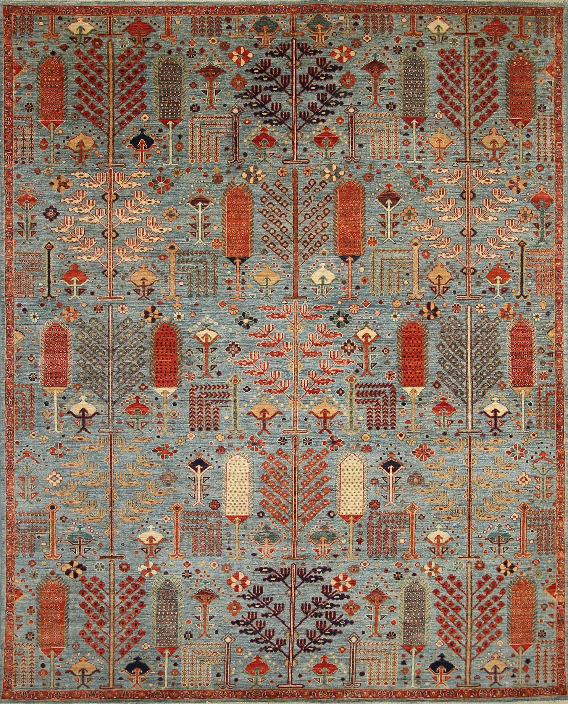 8x10 Blue Bakhshaish Afghan Hand-Knotted Oriental Rug - Yildiz Rugs