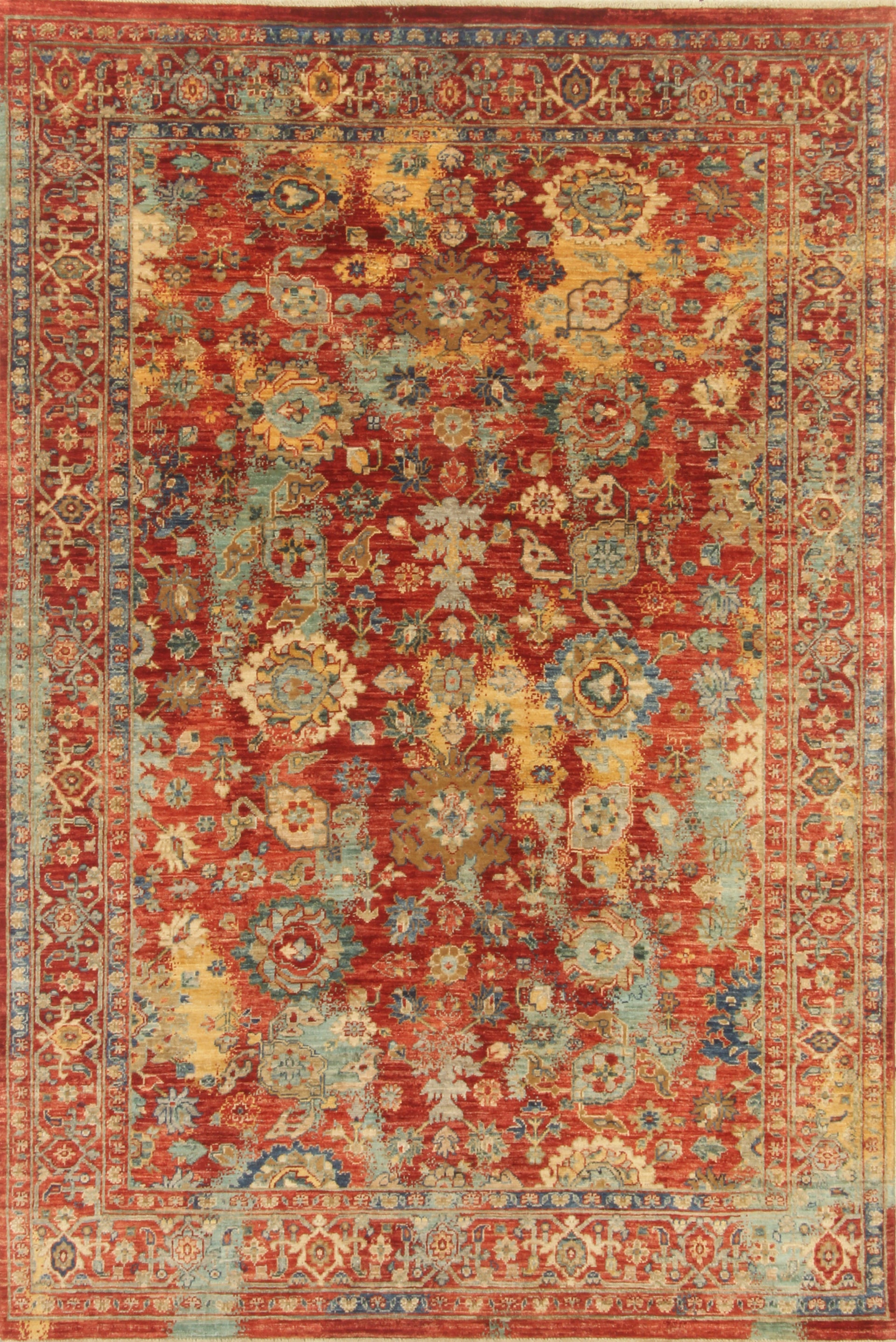 6x8 Red Bidjar Afghan Hand-Knotted Oriental Rug