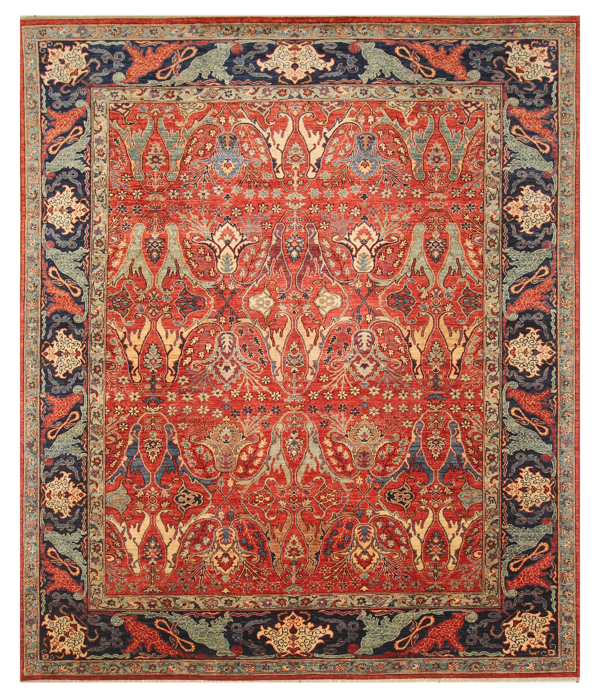 8x10 Red Dragon Bidjar Afghan Hand-Knotted Rug