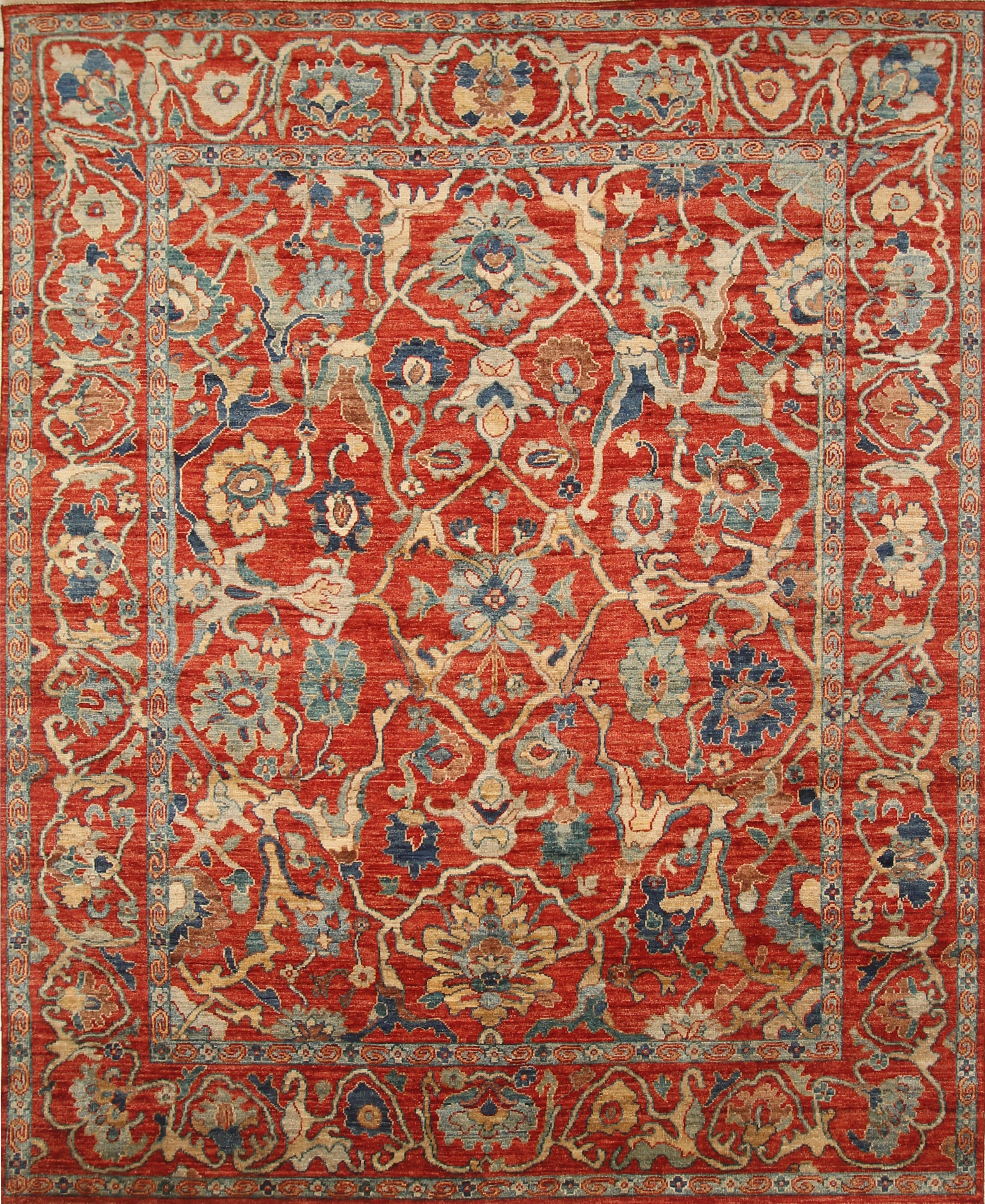 8x10 Red Oushak Hand knotted Rug - Yildiz Rugs