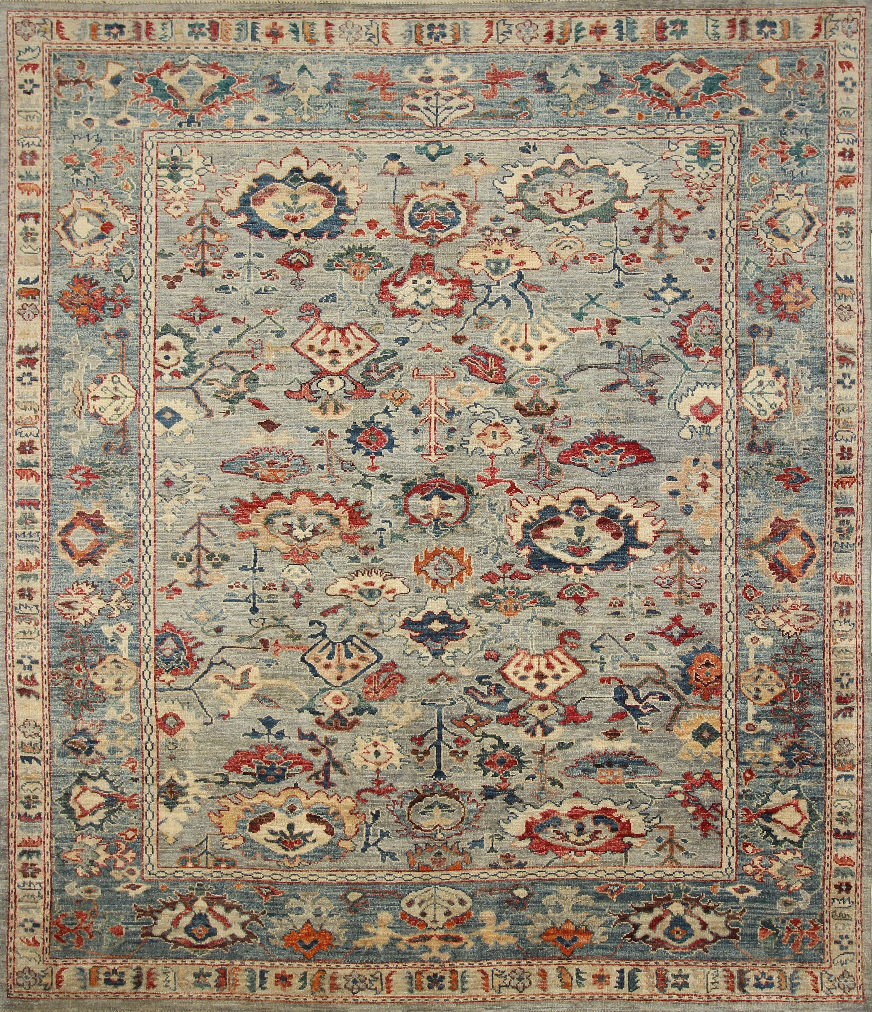 8x10 Oushak Blueish Gray Hand knotted Turkish Rug - Yildiz Rugs