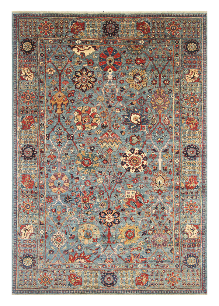 6x9 Blue Bidjar Afghan Hand-Knotted Wool Oriental Rug - Yildiz Rugs