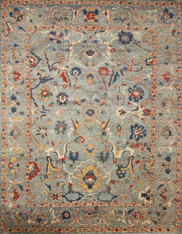9x12 Oushak A Blue Hand knotted Wool Rug - Yildiz Rugs