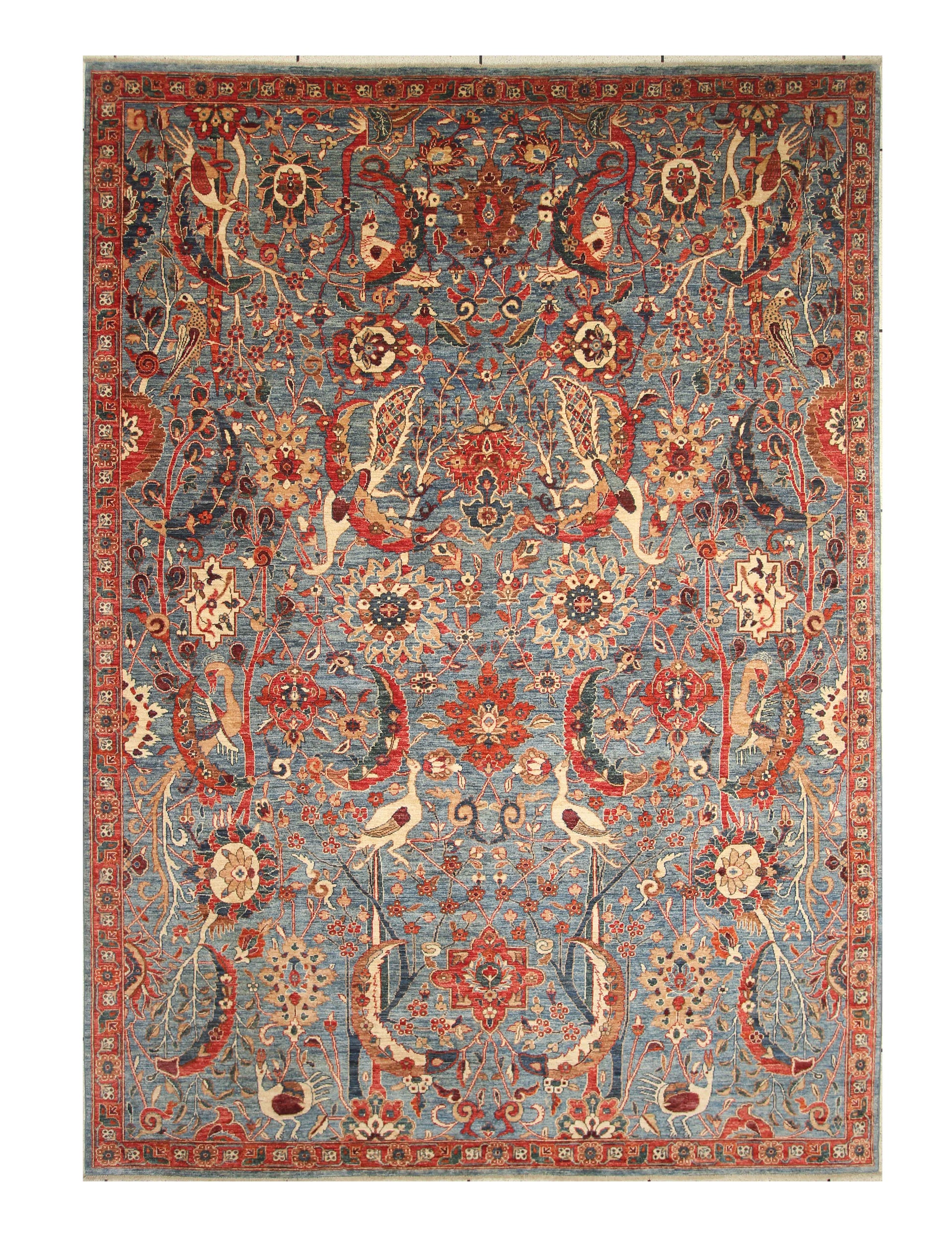 9x12 Blue Bird Afghan Hand knotted Oriental Rug