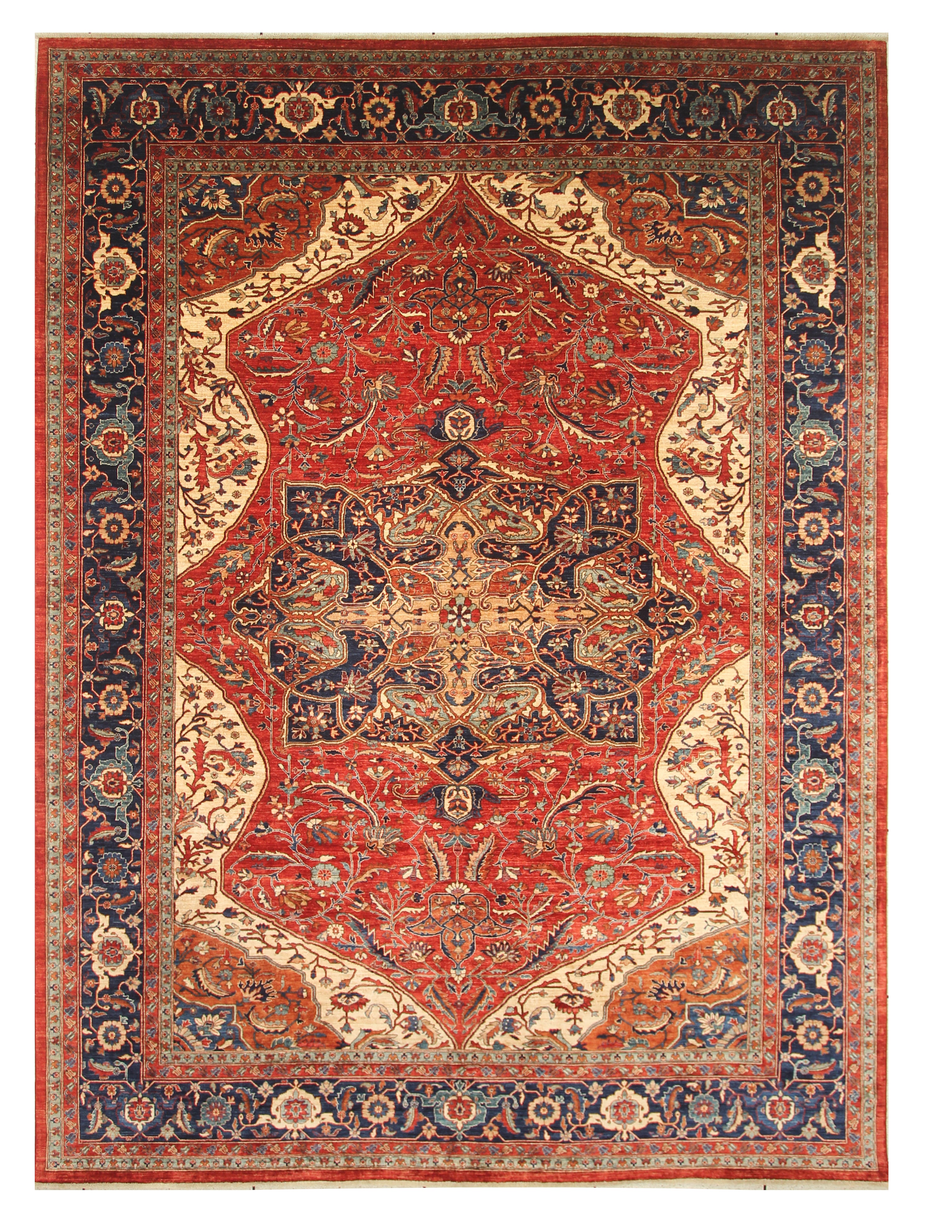 10x14 Red Serapi Afghan Hand Knotted Wool Oriental Rug - Yildiz Rugs