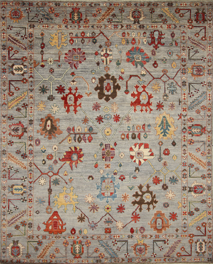 8x10 Oushak Soft Gray Hand knotted Turkish Rug - Yildiz Rugs