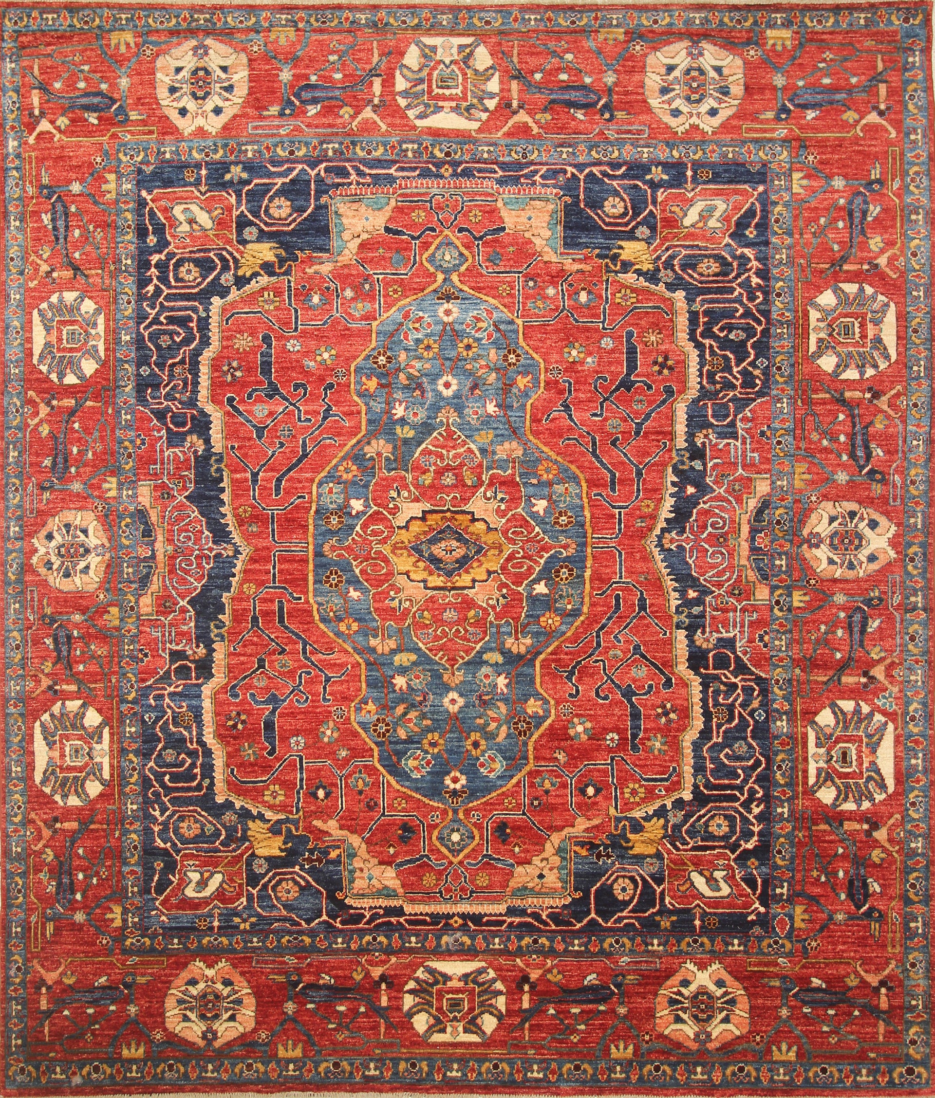 8x10 Red Serapi Afghan Hand Knotted Wool Oriental Rug
