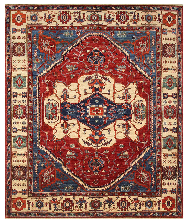 8x10 Serapi Red Hand Knotted Afghan Oriental Rug - Yildiz Rugs
