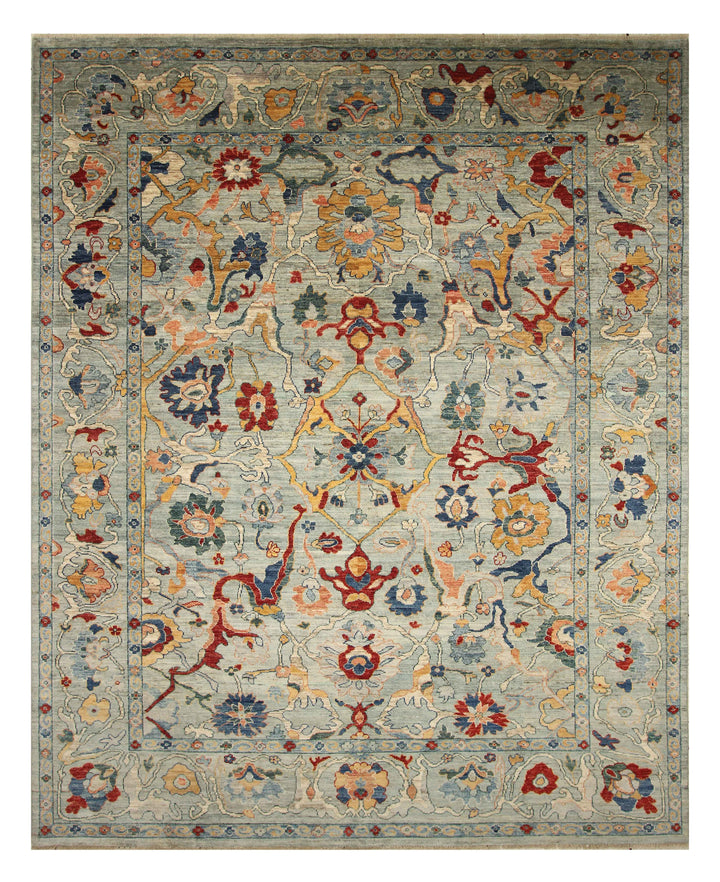 9x12 Oushak Blueish Gray Hand knotted Wool Rug - Yildiz Rugs