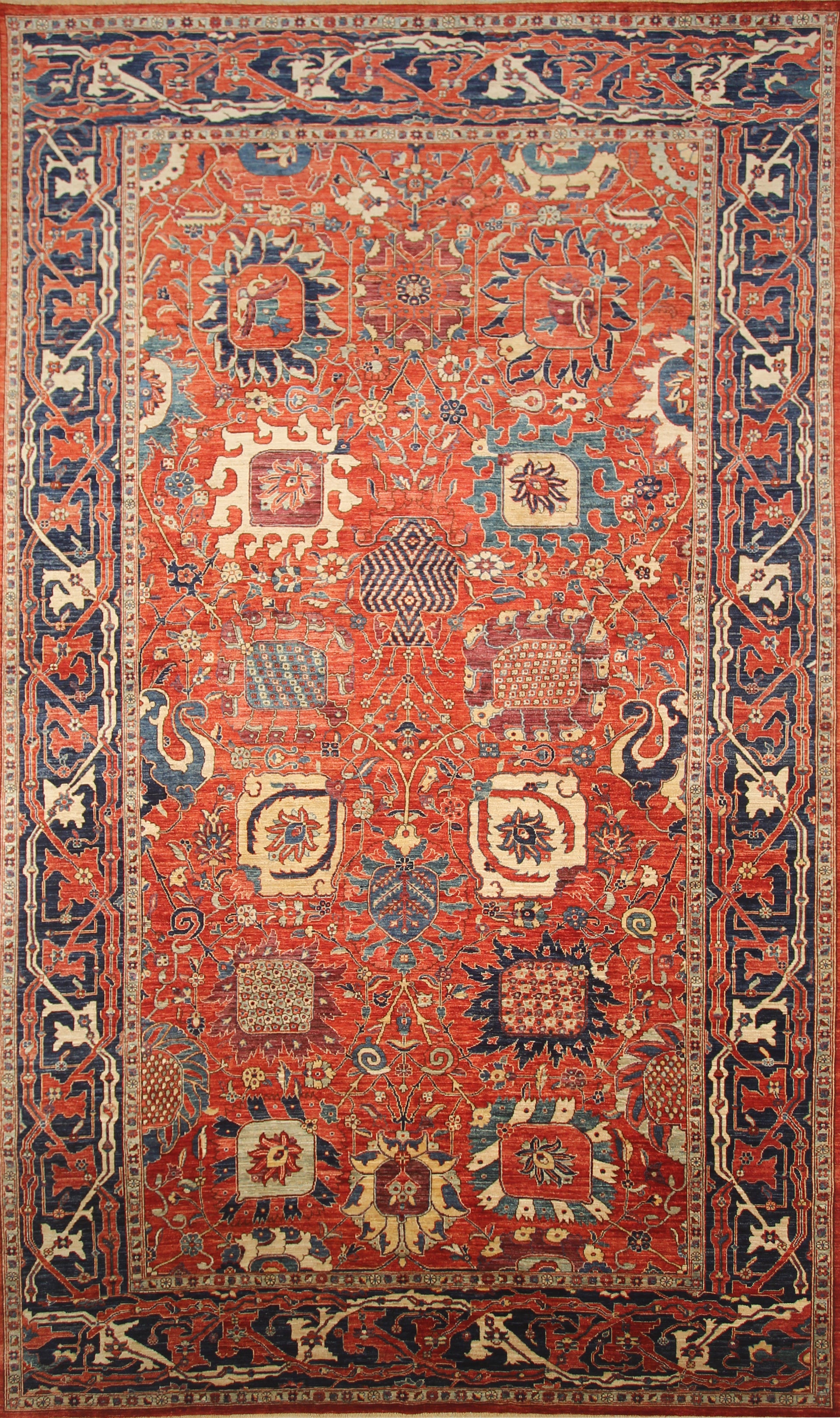 9x16 Red Afghan Bidjar Hand-Knotted Wool Oriental Rug