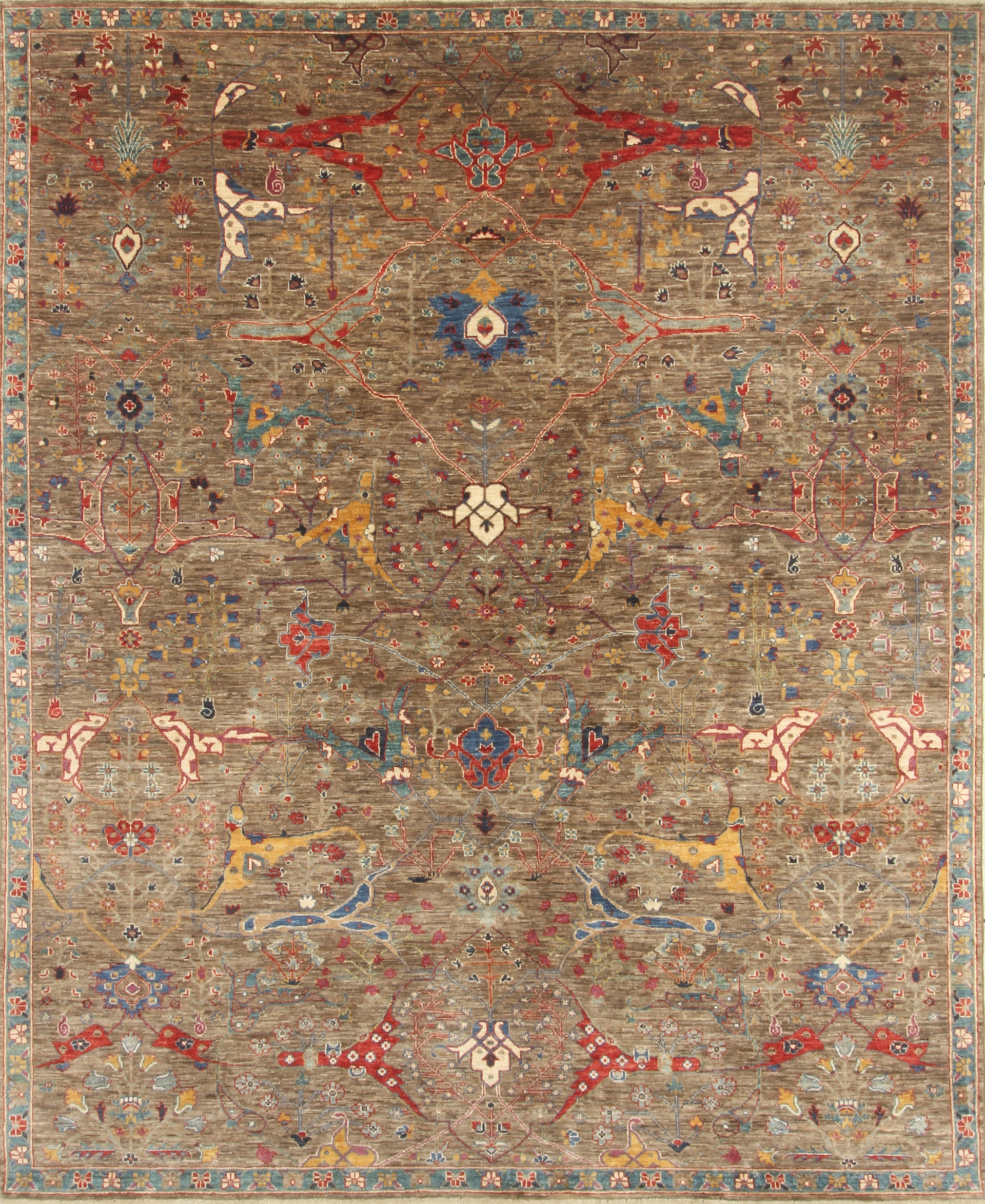 8x10 Gray Afghan Bidjar Hand Knotted Wool Oriental Rug