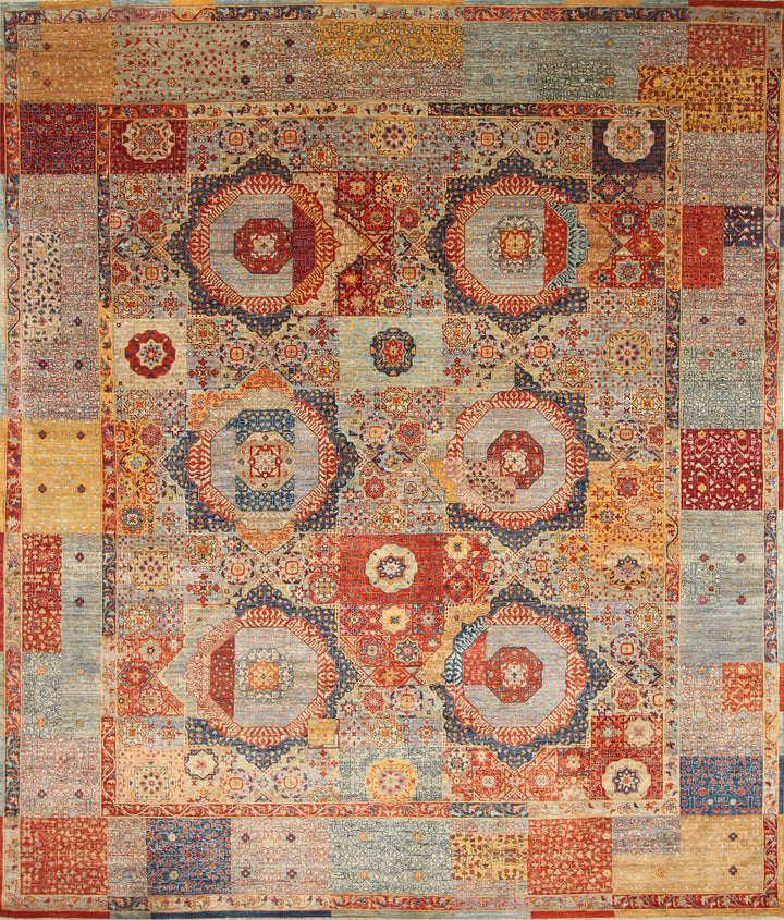 8x10 Blue Mamluk Turkish Hand Knotted Rug - Yildiz Rugs