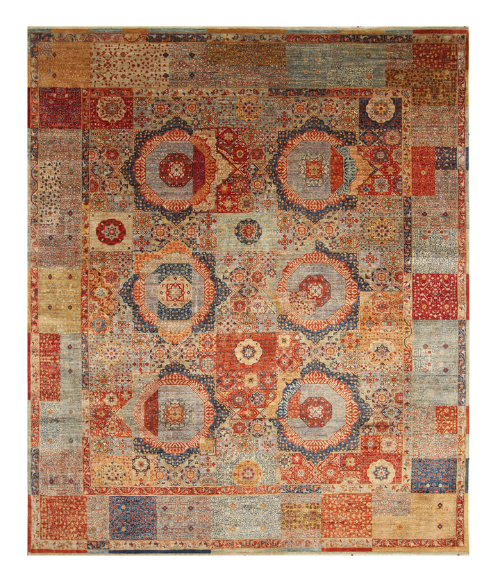 8x10 Multicolor Mamluk Hand Knotted Wool Oriental Rug - Yildiz Rugs