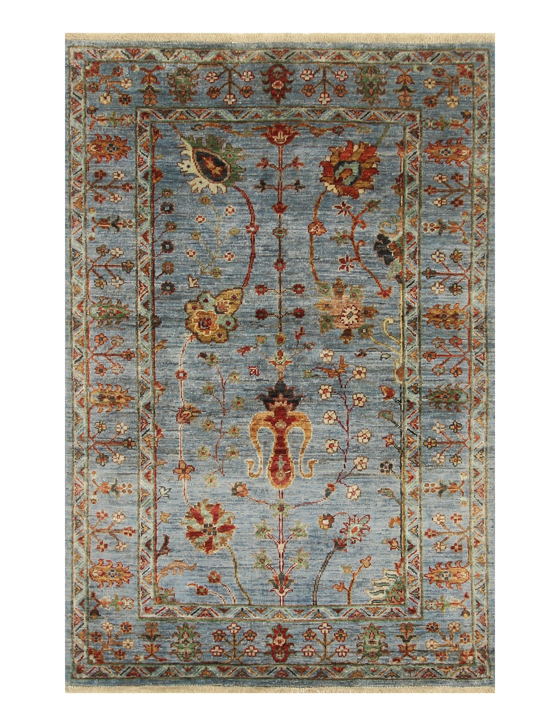3x5 Blue Waziri Afghan Hand knotted Rug