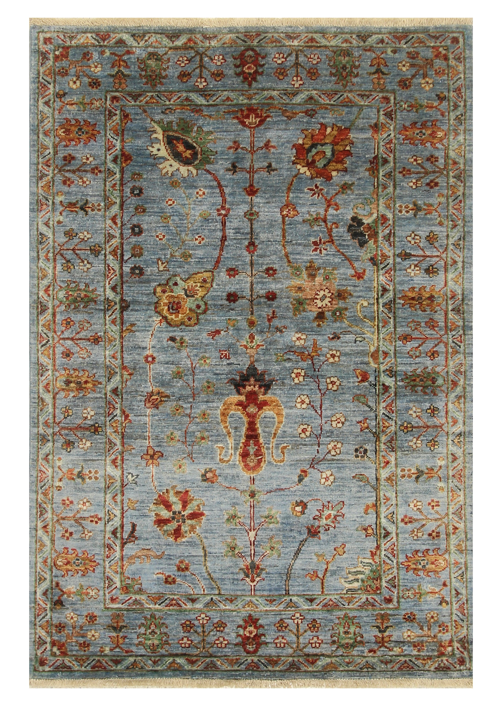 3x5 Blue Waziri Afghan Hand knotted Rug