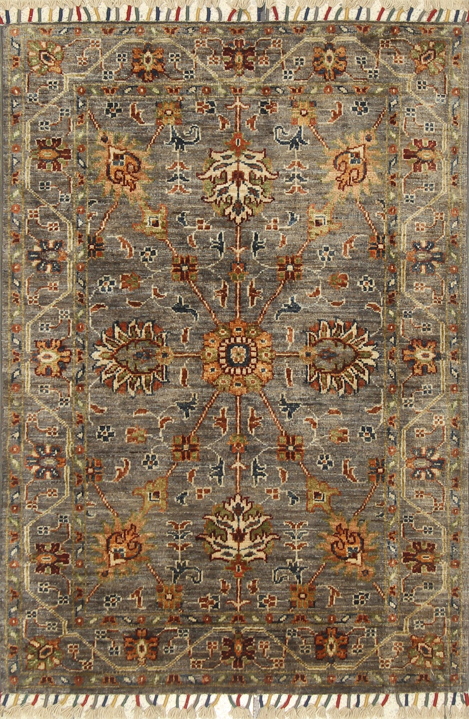 3x4 Gray Waziri Afghan Hand knotted Oriental Rug - Yildiz Rugs