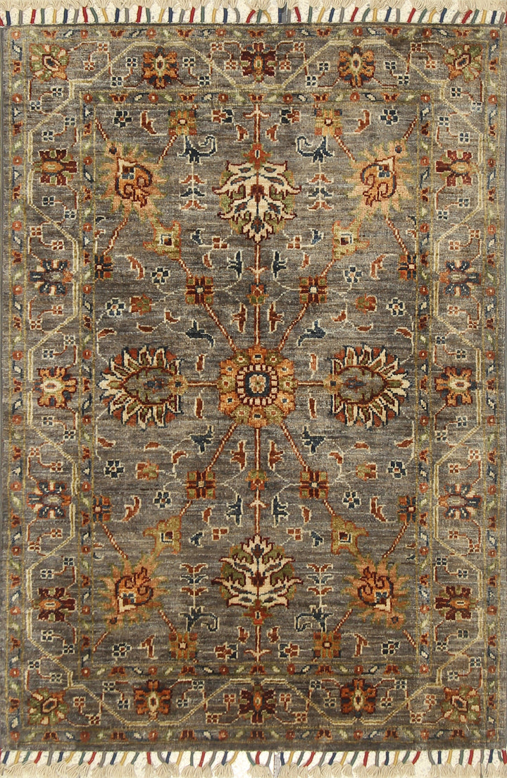 3x4 Gray Waziri Afghan Hand knotted Oriental Rug - Yildiz Rugs