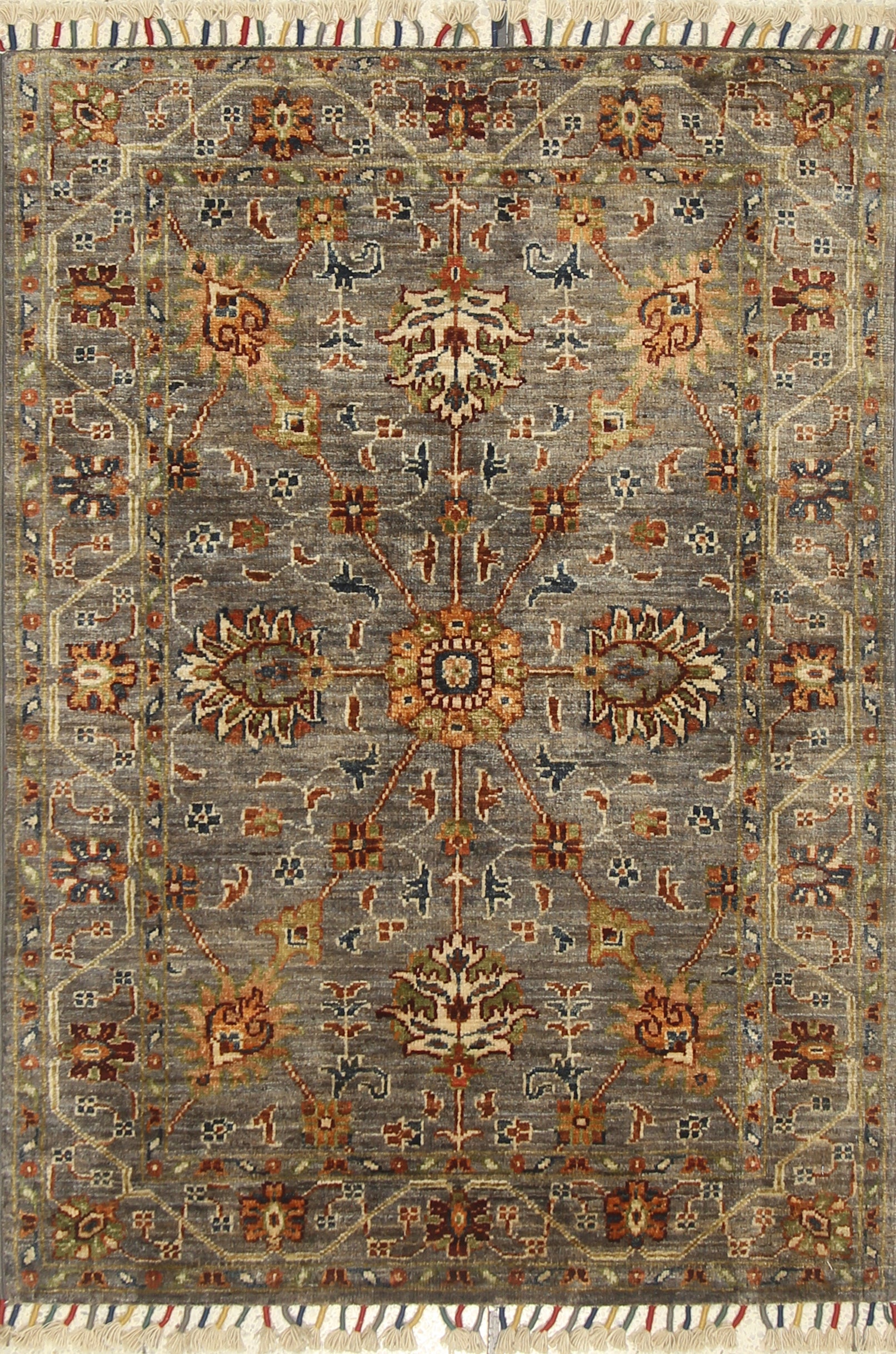 3x4 Gray Waziri Afghan Hand knotted Oriental Rug - Yildiz Rugs
