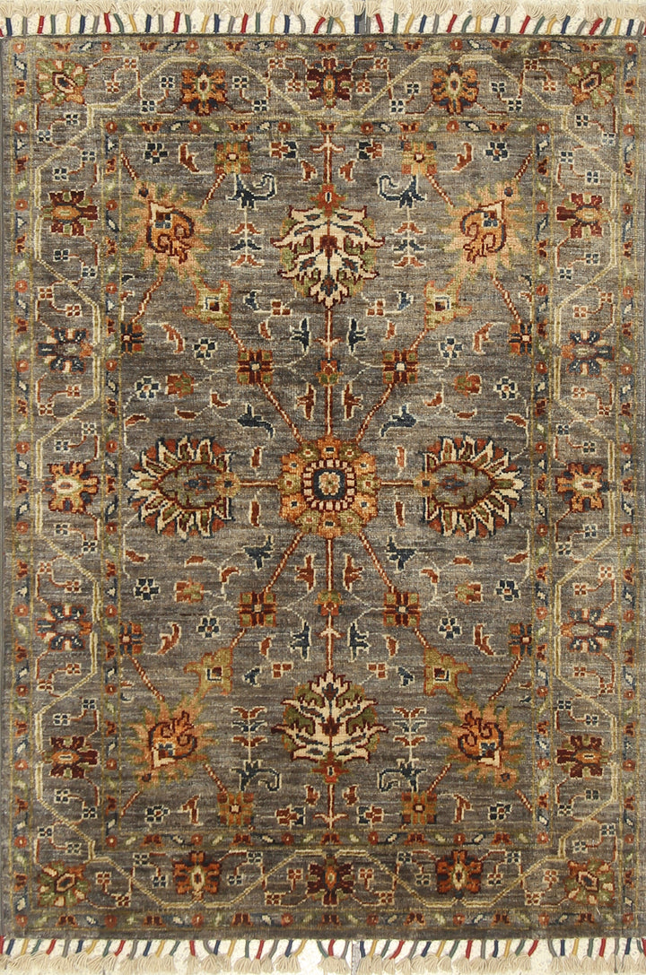 3x4 Gray Waziri Afghan Hand knotted Oriental Rug - Yildiz Rugs