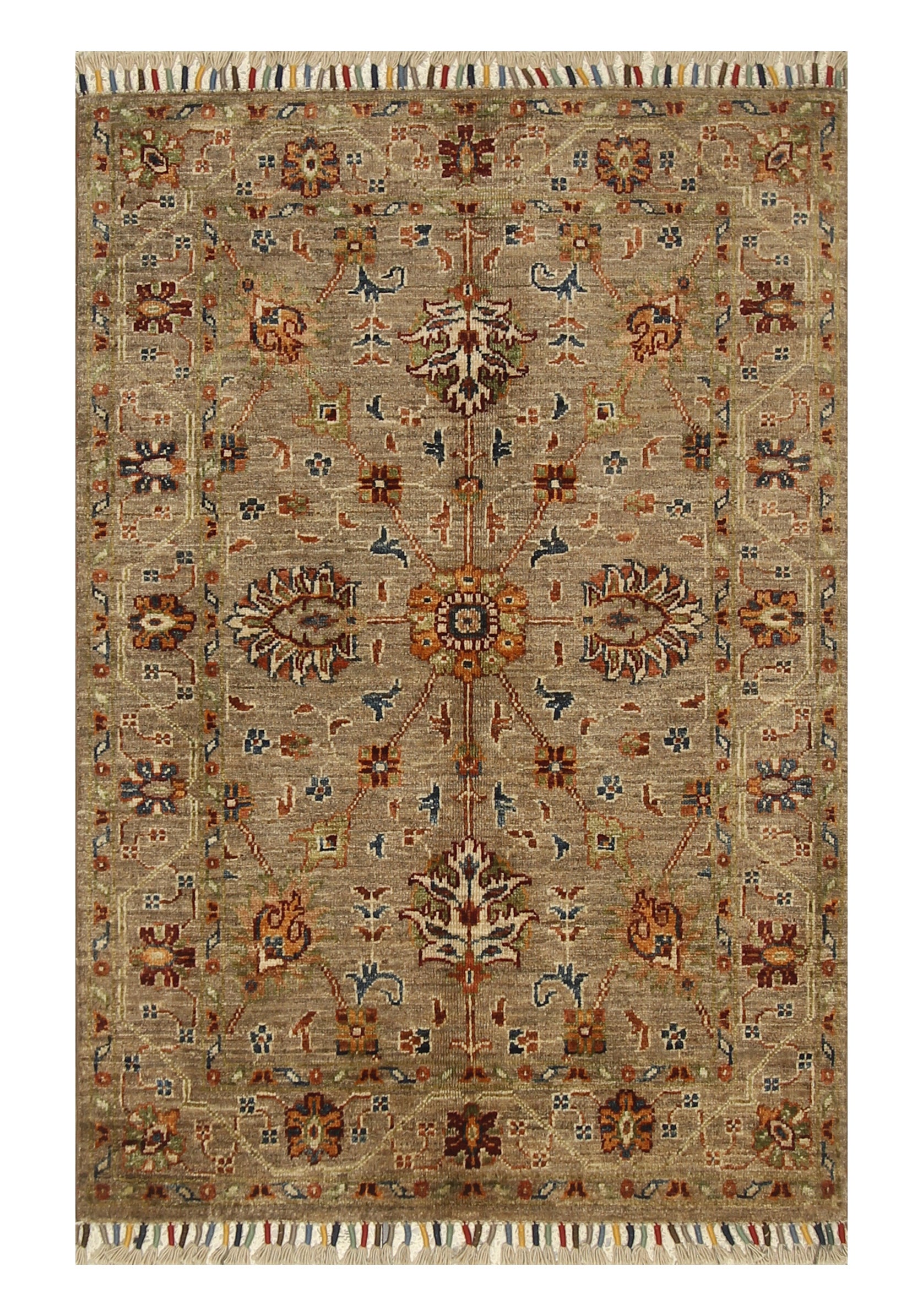 3x4 Brown Waziri Afghan Hand knotted Oriental Rug - Yildiz Rugs