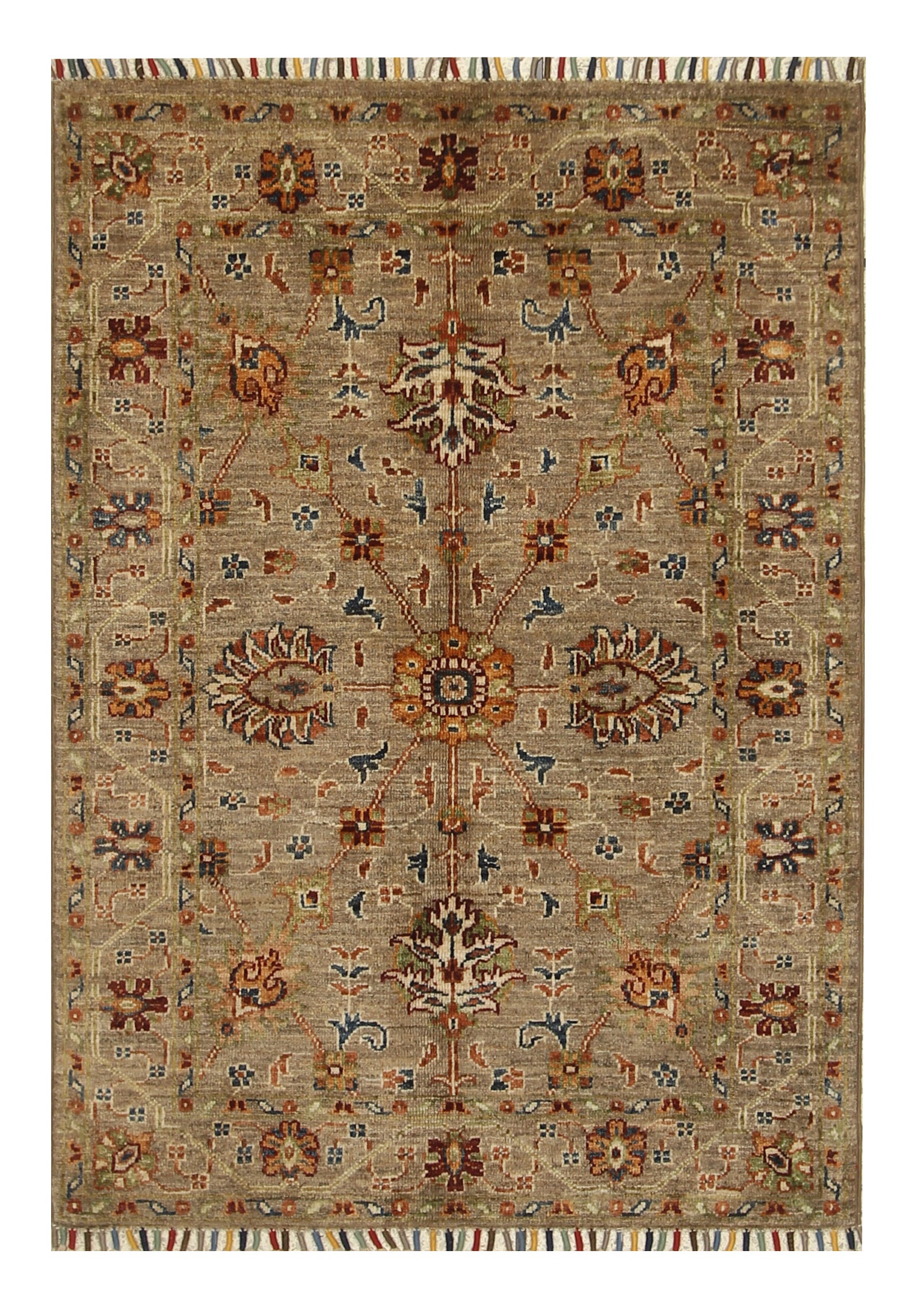 3x4 Brown Waziri Afghan Hand knotted Oriental Rug - Yildiz Rugs