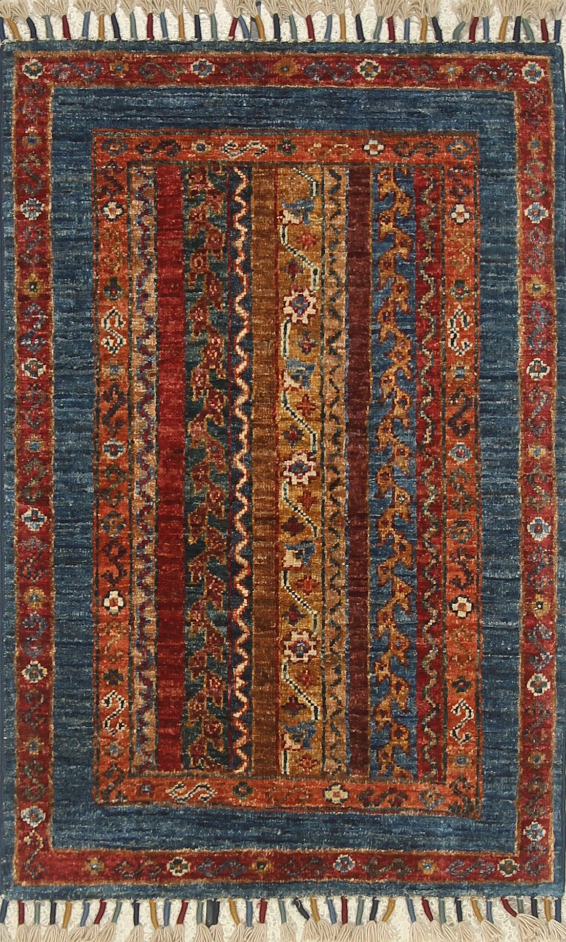 2x3 Blue Turkish Hand-Knotted Wool Rug